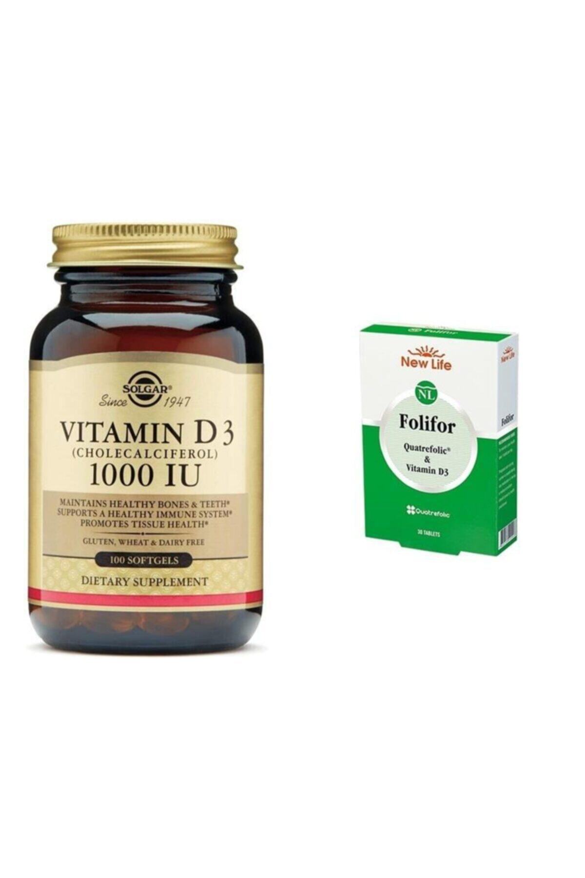 Solgar Vitamin D3 1000 Iu 100 Kapsül + Newlife Folifor 30 Tablet