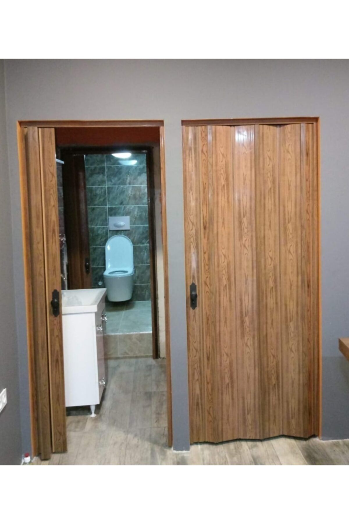 FARAN DEKORASYON Ceviz Camsız Akordiyon Kapı 86x216