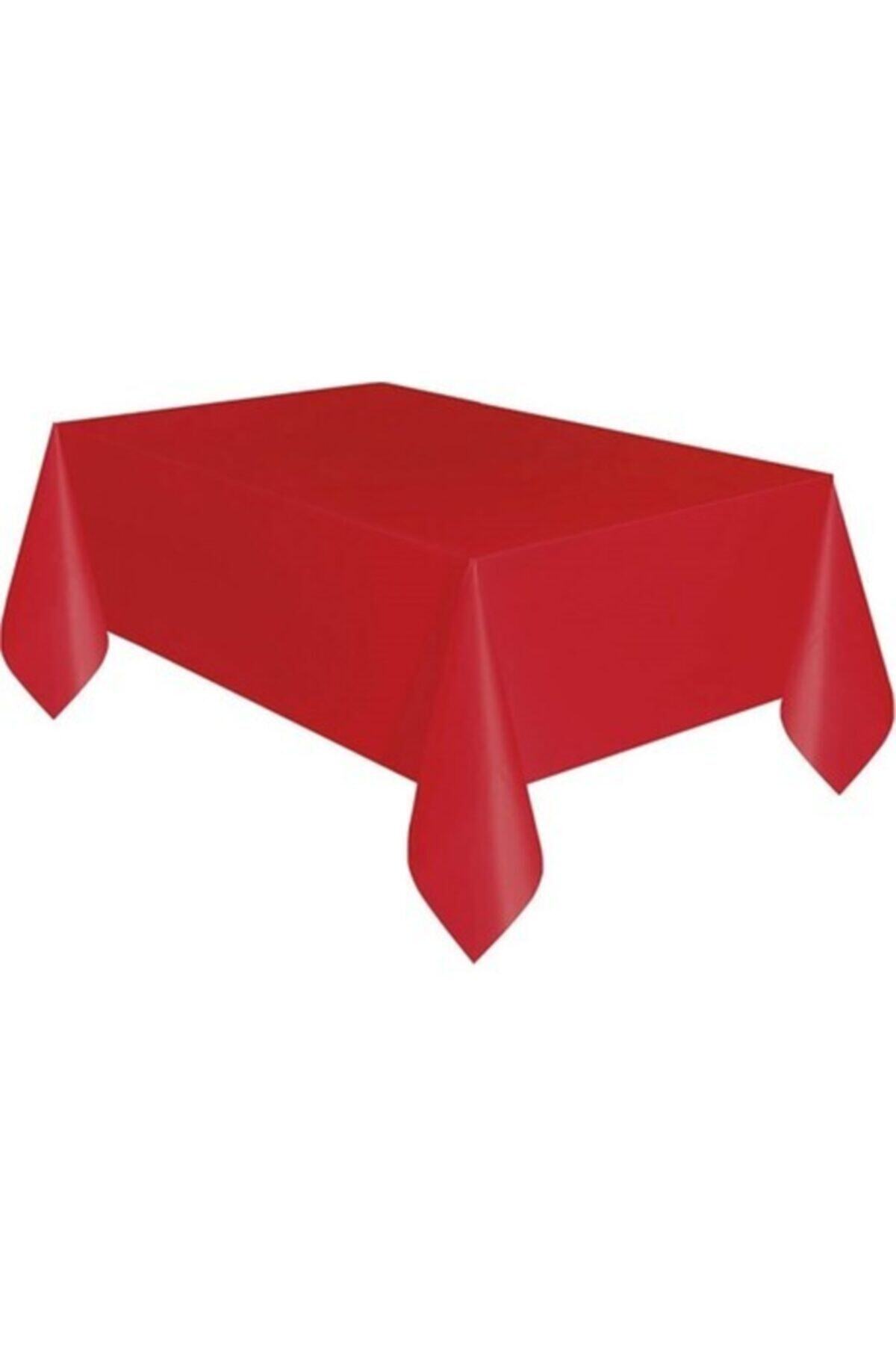 MGA SHOP Plastik Masa Örtüsü Kırmızı Renk 137x270 Cm