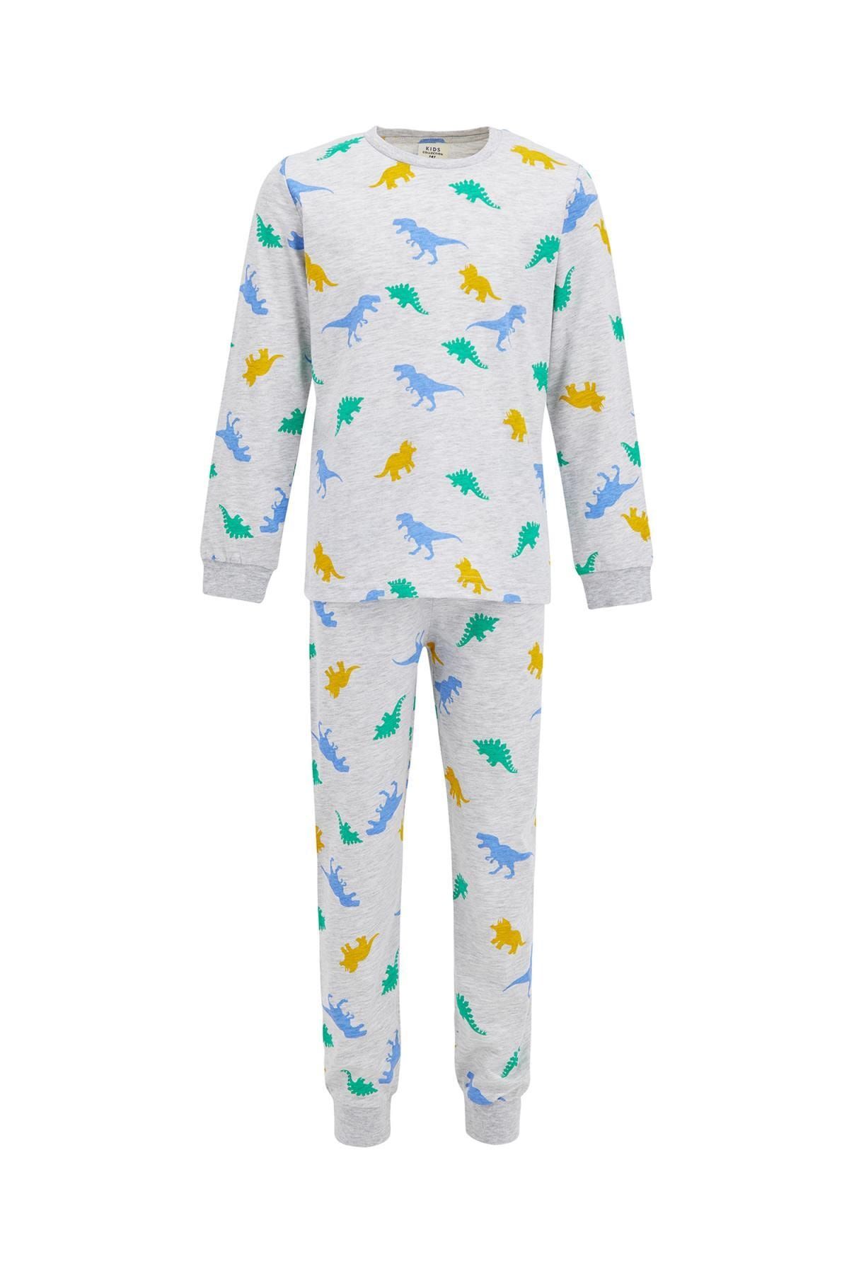 DeFacto Erkek Çocuk Dinazor Baskılı Pijama Takım
