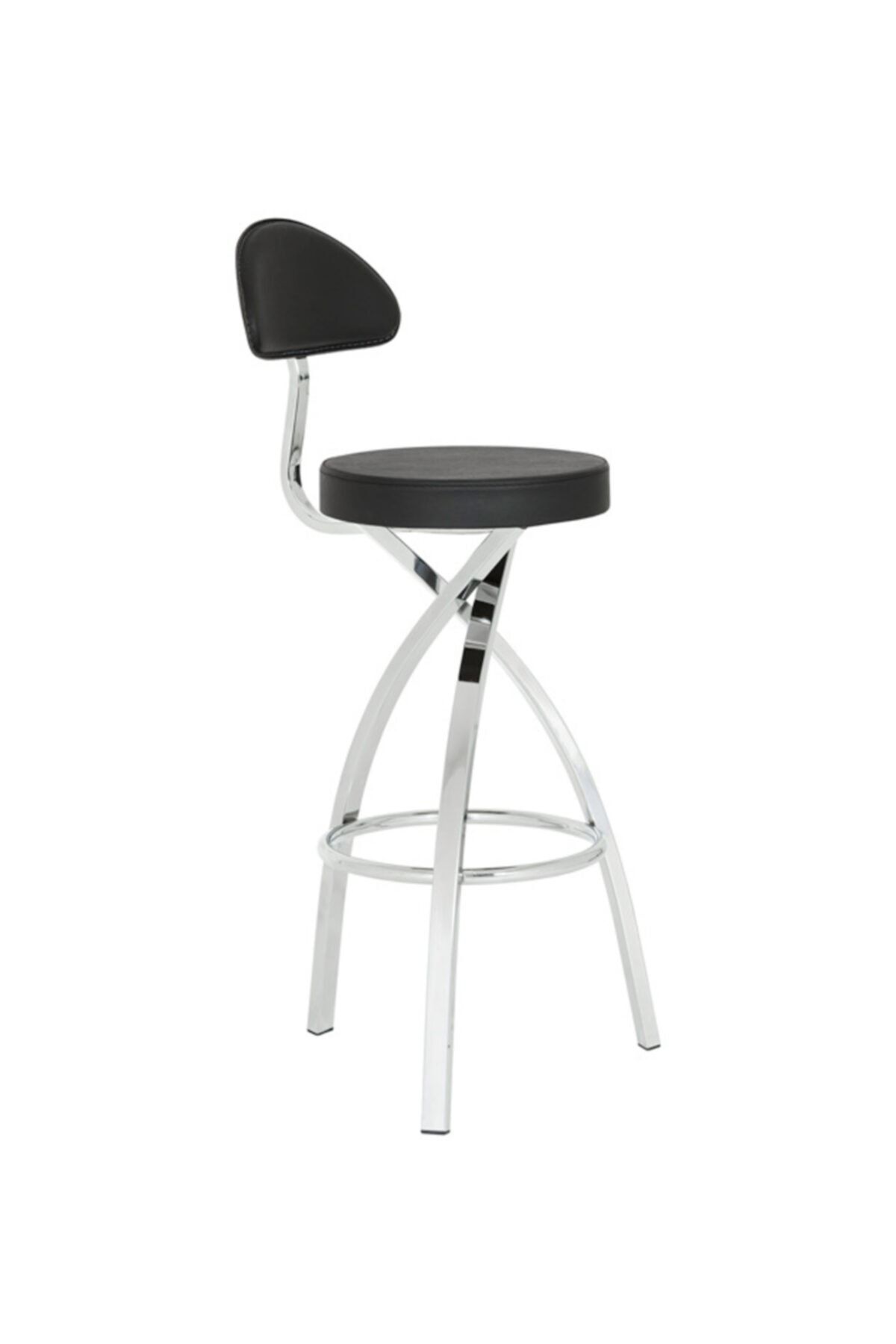 sandalyecafesi Sandalye Cafesi 75cm Lodos Metal Krom Ayaklı Bar Sandalyesi, Krom Metal Bar Taburesi Sc219330