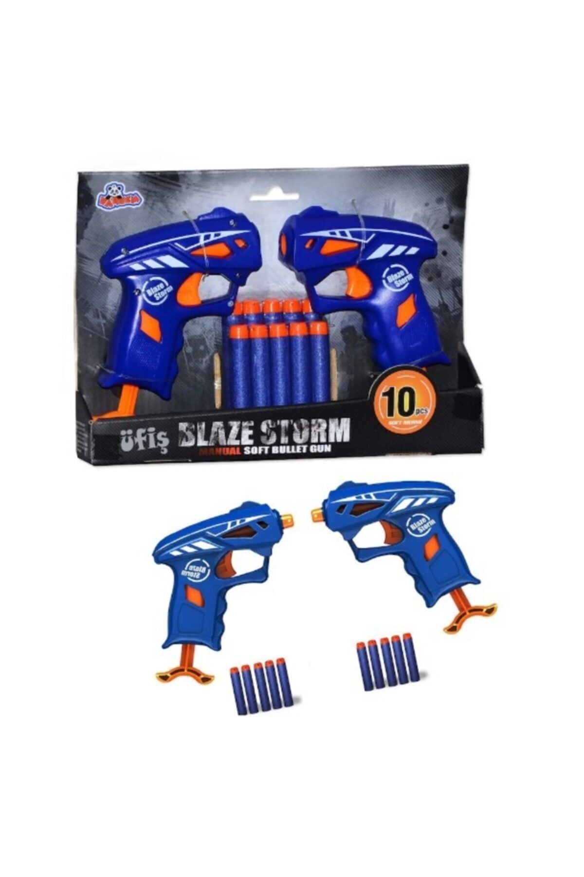 Vardem Nerf Stil Yumuşak Sünger Köpük Mermi Atan Silah Tabanca 20 Mermi Hediye