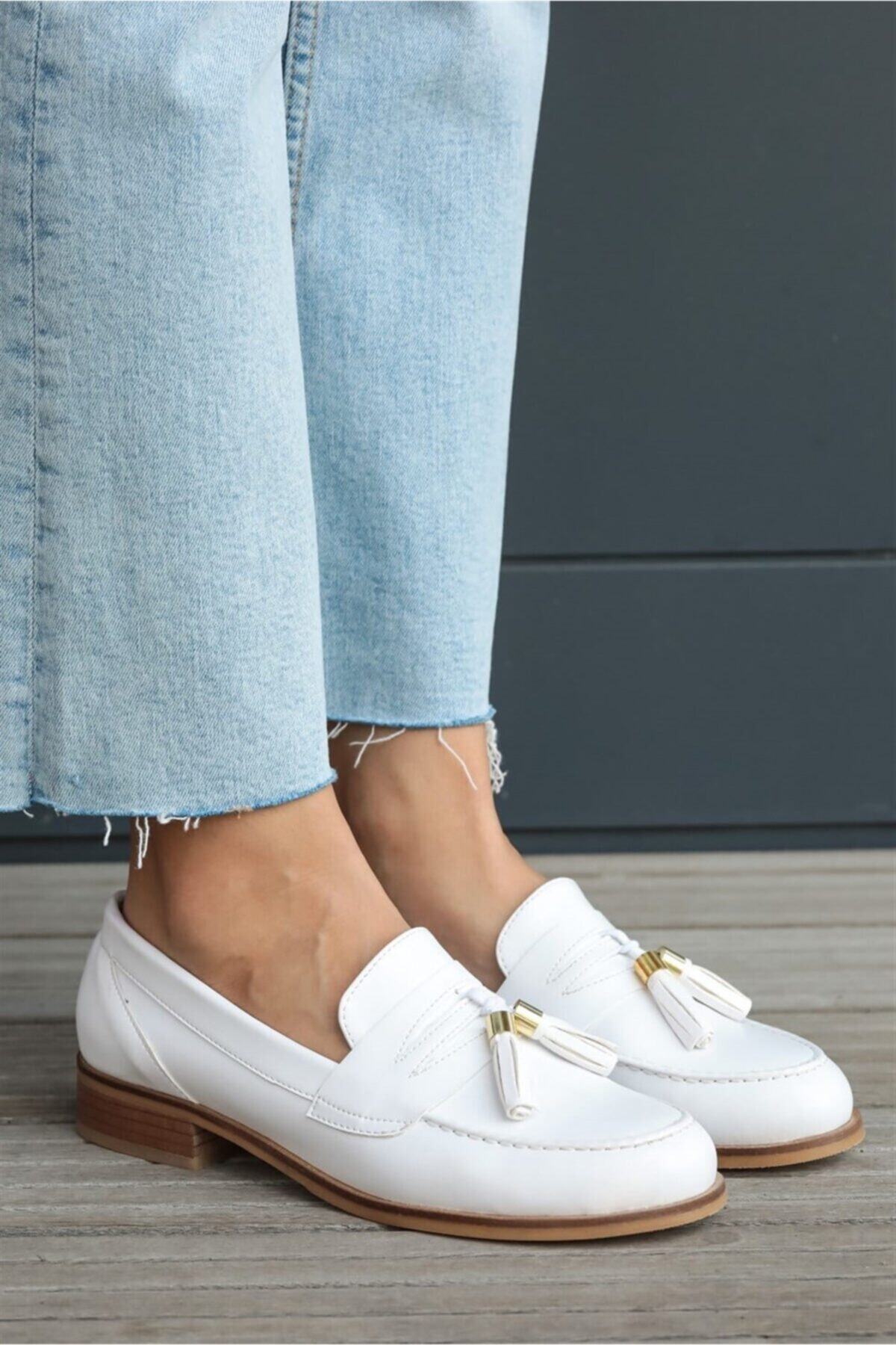 Mio Gusto Dylan Beyaz Oxford Ayakkabı