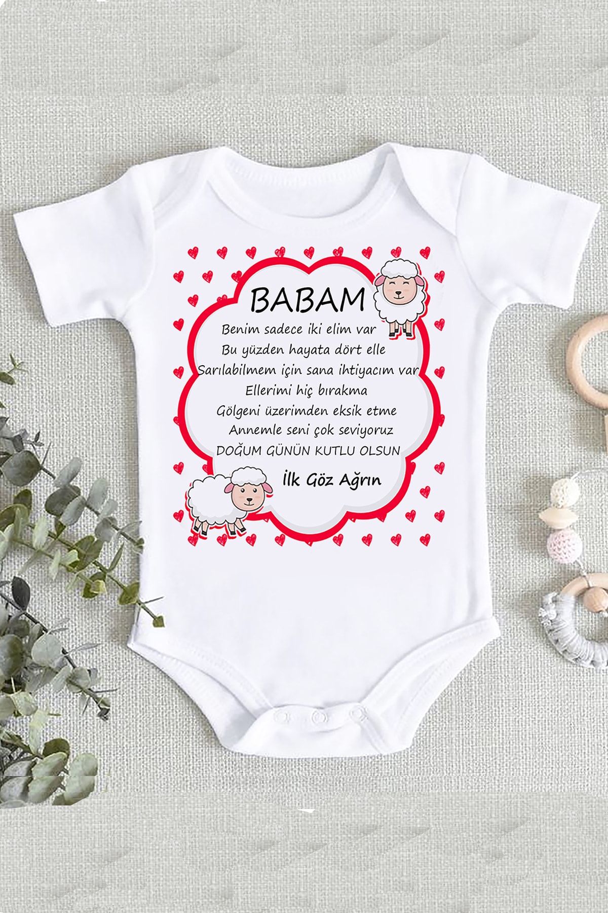 hamiletshirtum Kuzulu Baba Doğum Günü Zıbın Body