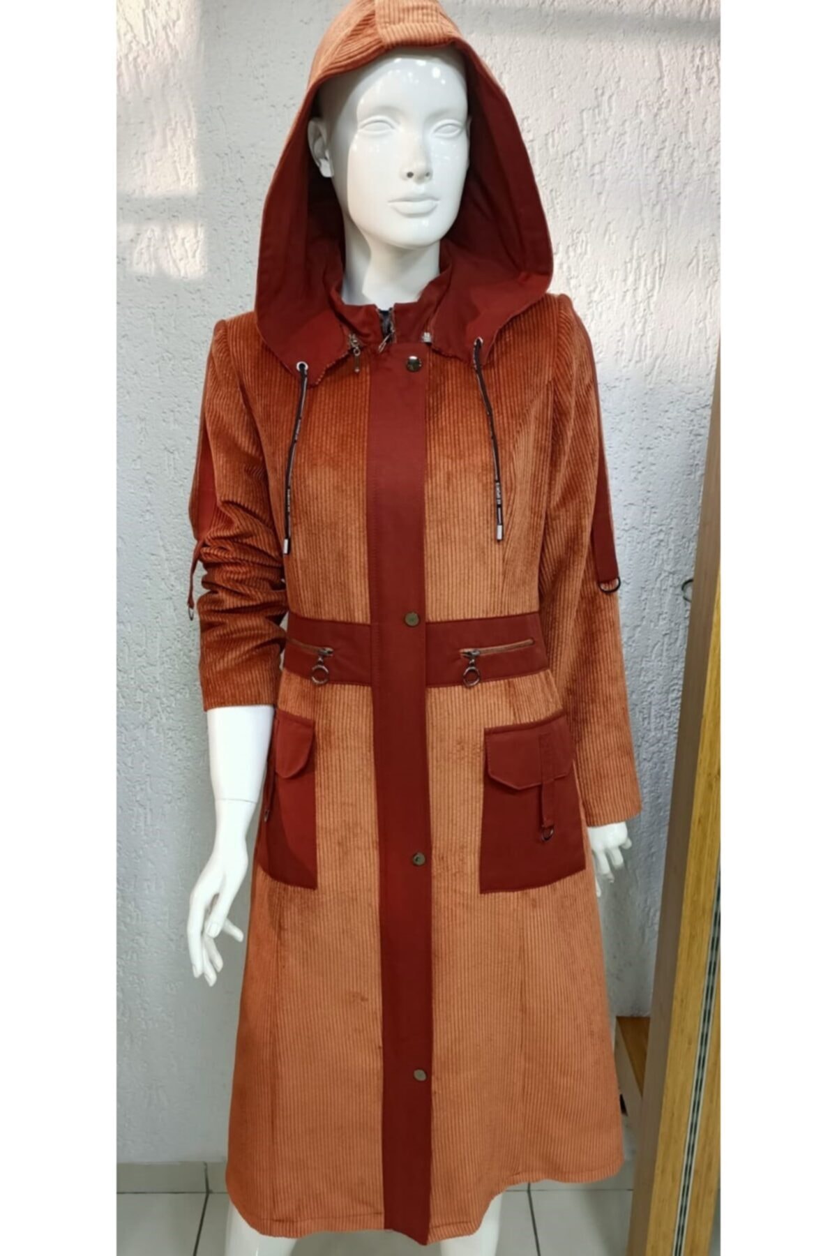 SEDEF GİYİM Kadife Parka Garnili
