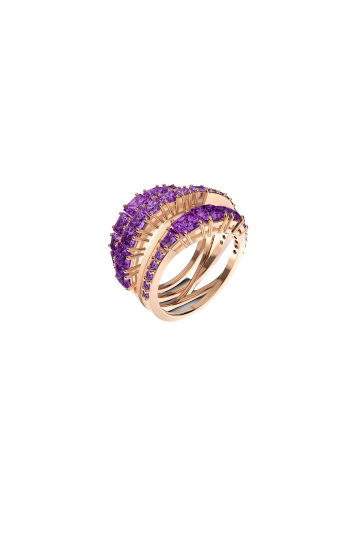 Swarovski Twist Wrap Yüzük Mor 52 5572714
