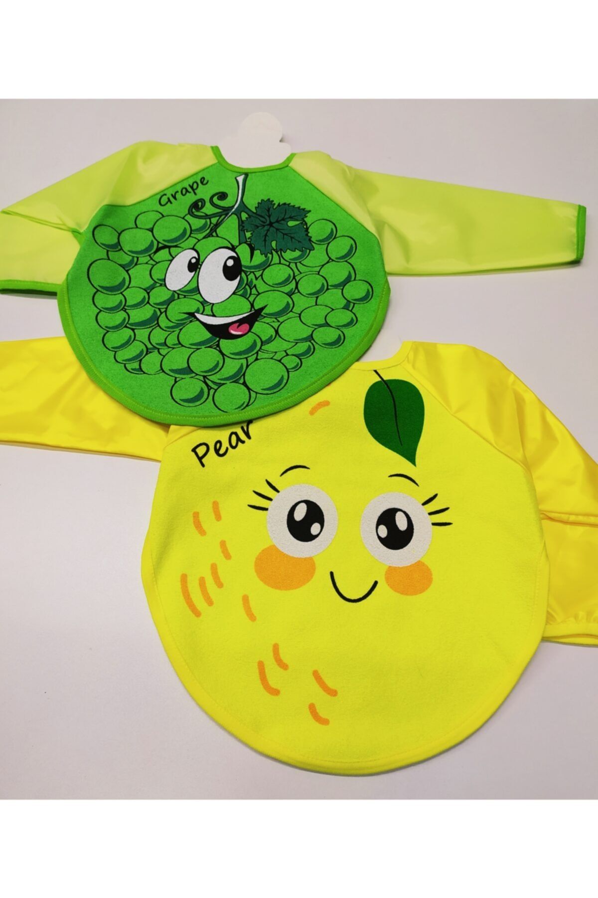 Melek Bebeğim Meyva Desenli Neşeli Uzun Kollu Mama Önlüğü