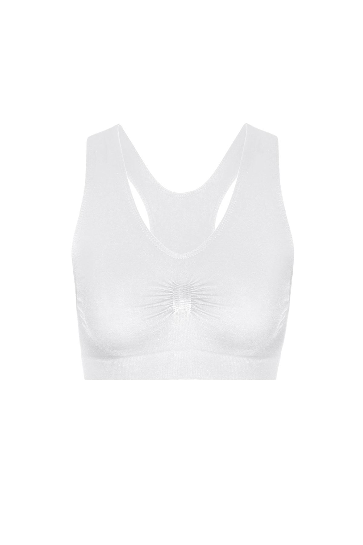 Alışveriş Meydanı Kadın Beyaz Sporcu Seamless Dikişsiz Likralı Büstiyer