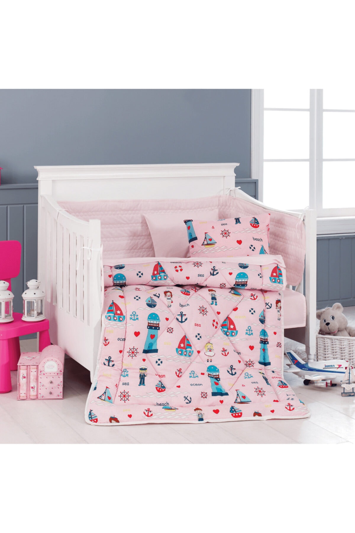 BELENAY Küçük Denizci Bebek Uyku Seti Pembe