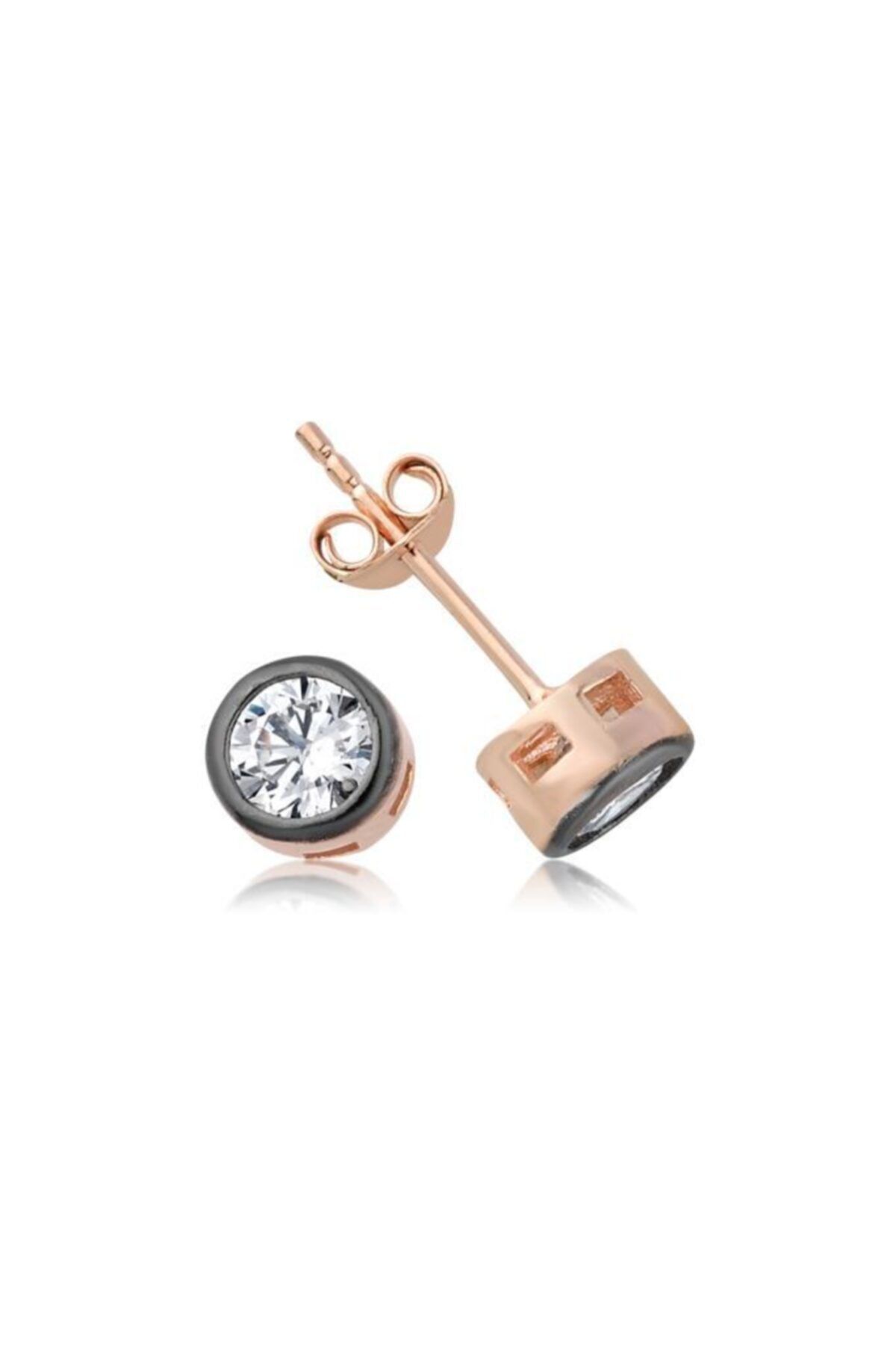 Mai Silver Kadın 925 Gümüş Elman Montürlü Mini Küpe