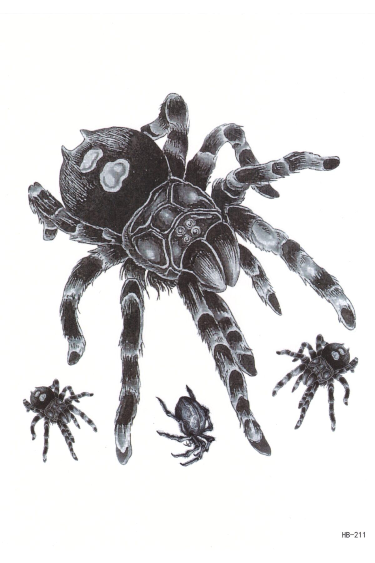 BP Tattoo Tarantula Dövmesi Büyük Boy Geçici Tattoo