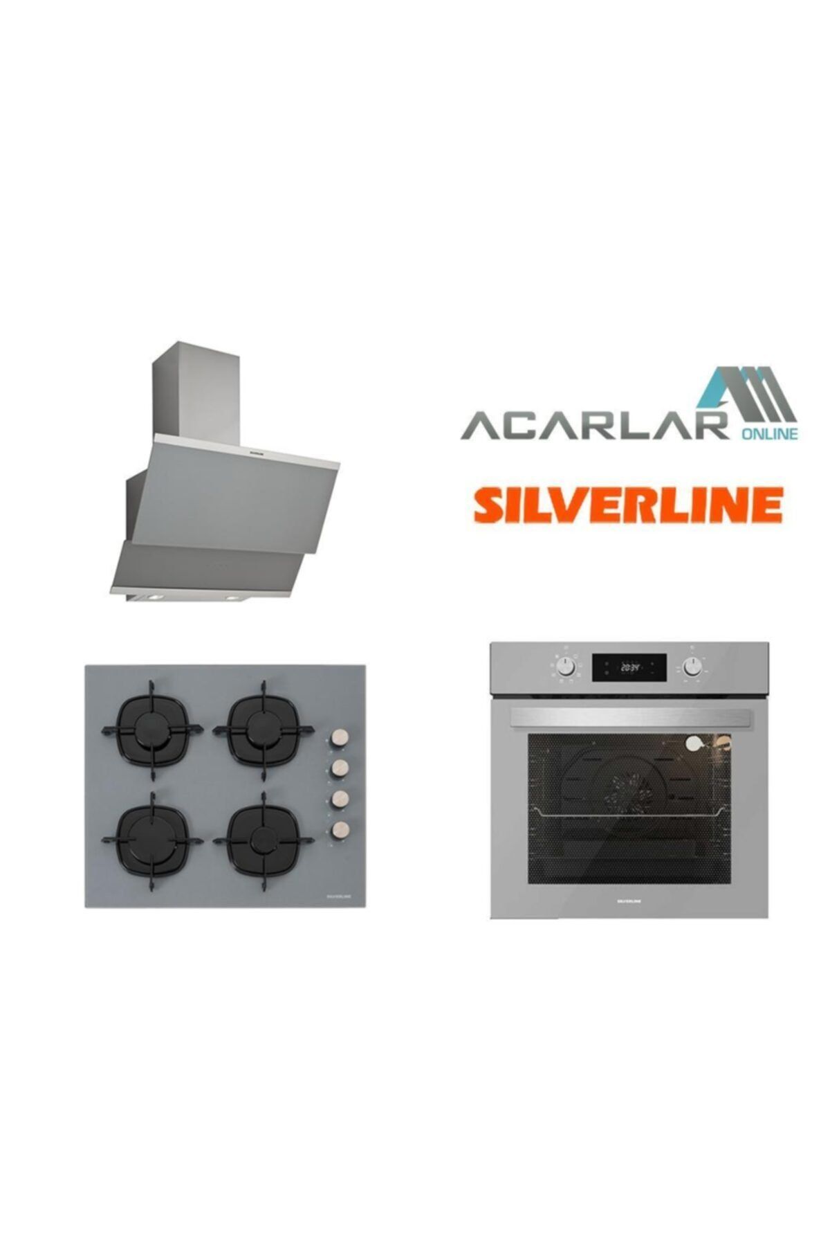 Silverline Gri Ankastre Set (Bo6504s01, Cs5335s01,3420 Classy)