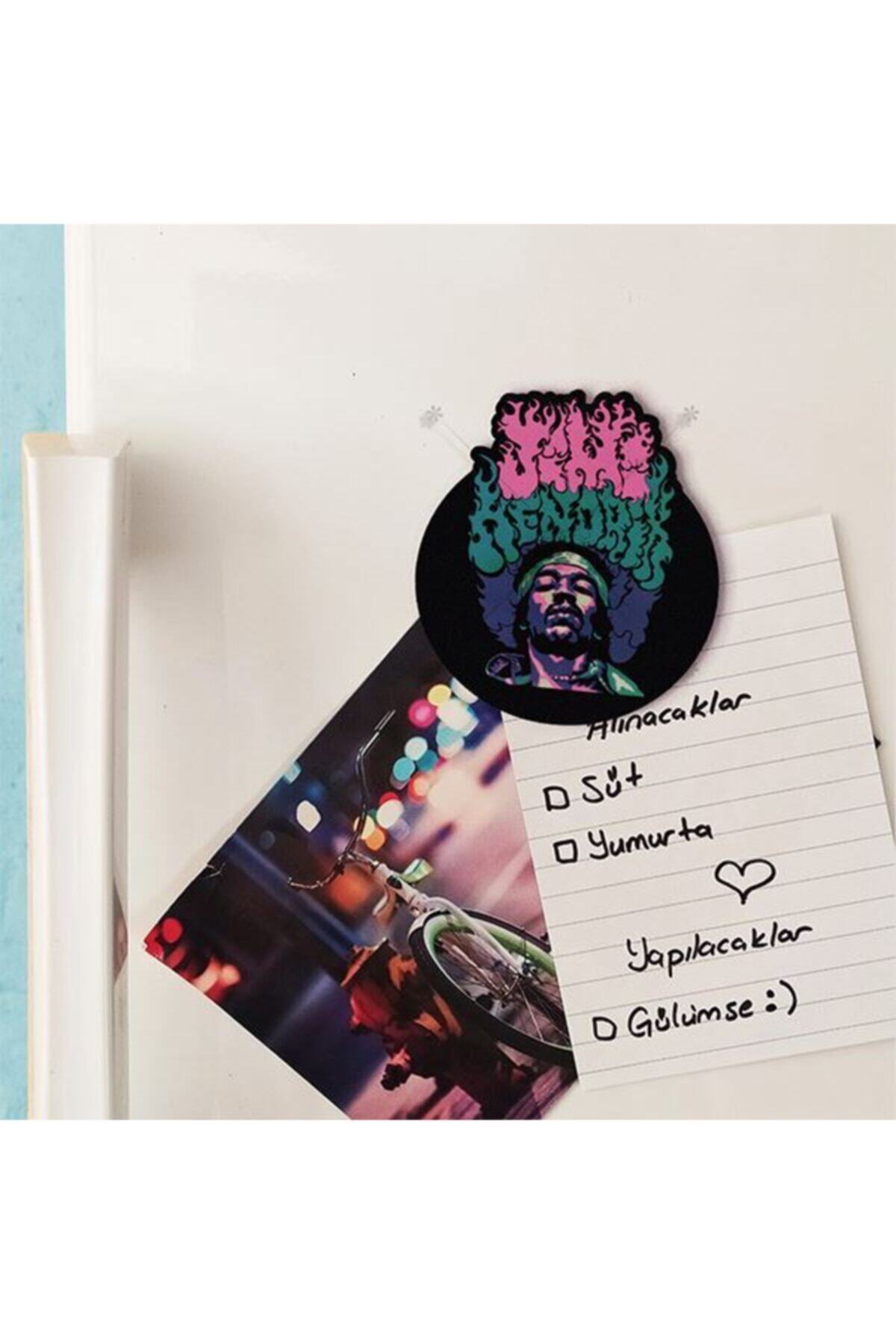 Lego Tasarım Jimi Hendrix Baskılı Ahşap Magnet