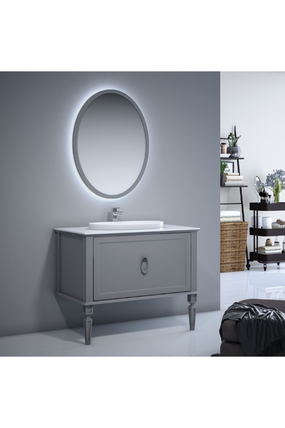 ALFİERE BAGNO Catania 100 Cm Banyo Dolabı + Lavabo