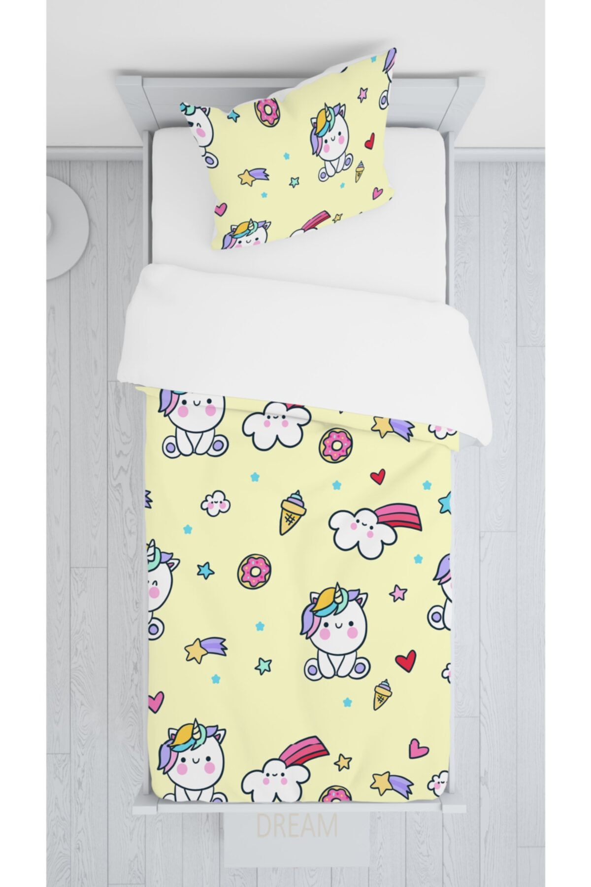 Consept Home Consepthome Hm-b118 Sevimli Unicorn Sadece Yatak Örtüsü 140x220