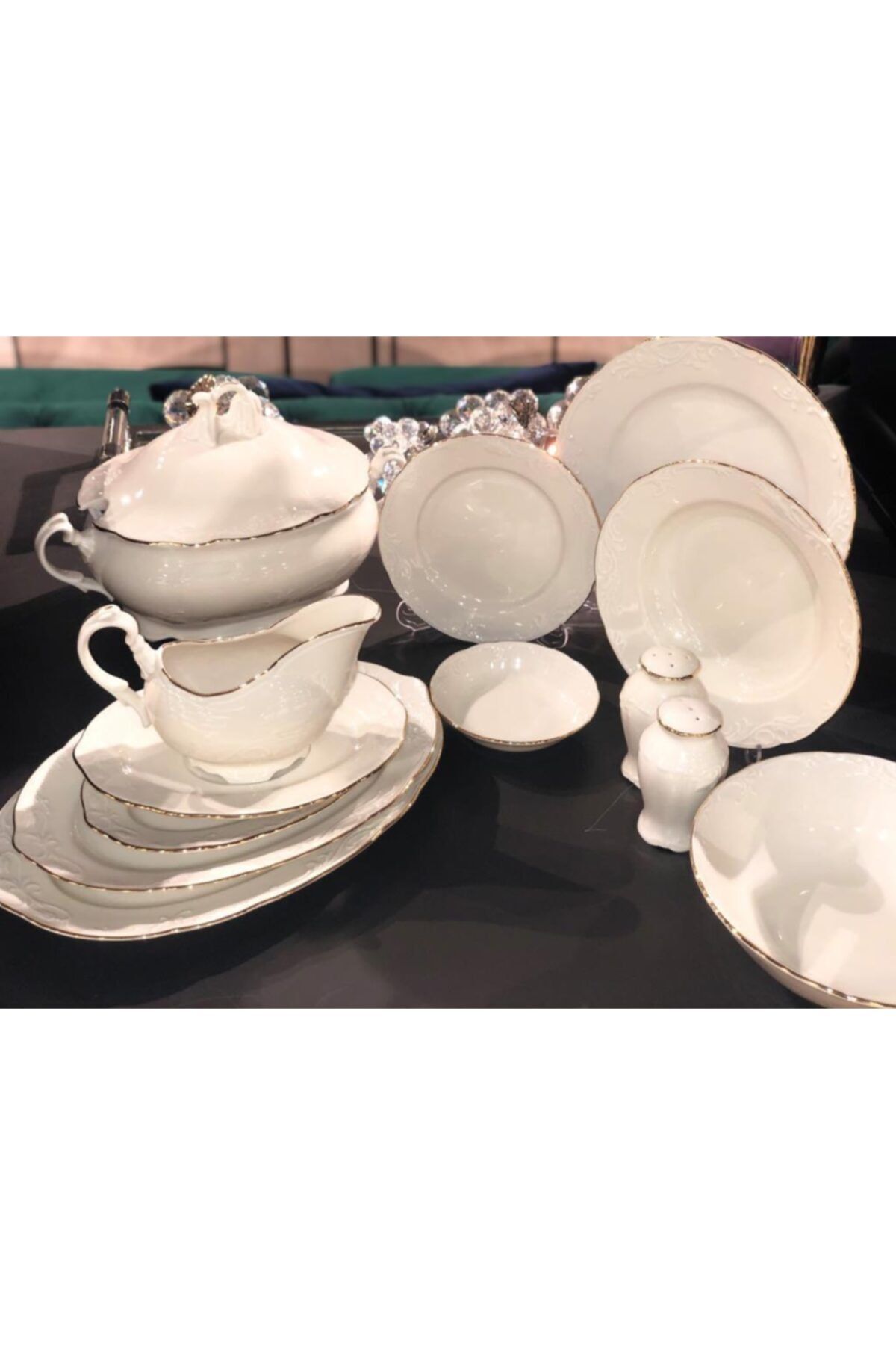 thun Tulip 77 Parça Yemek Takımı Gold Rim