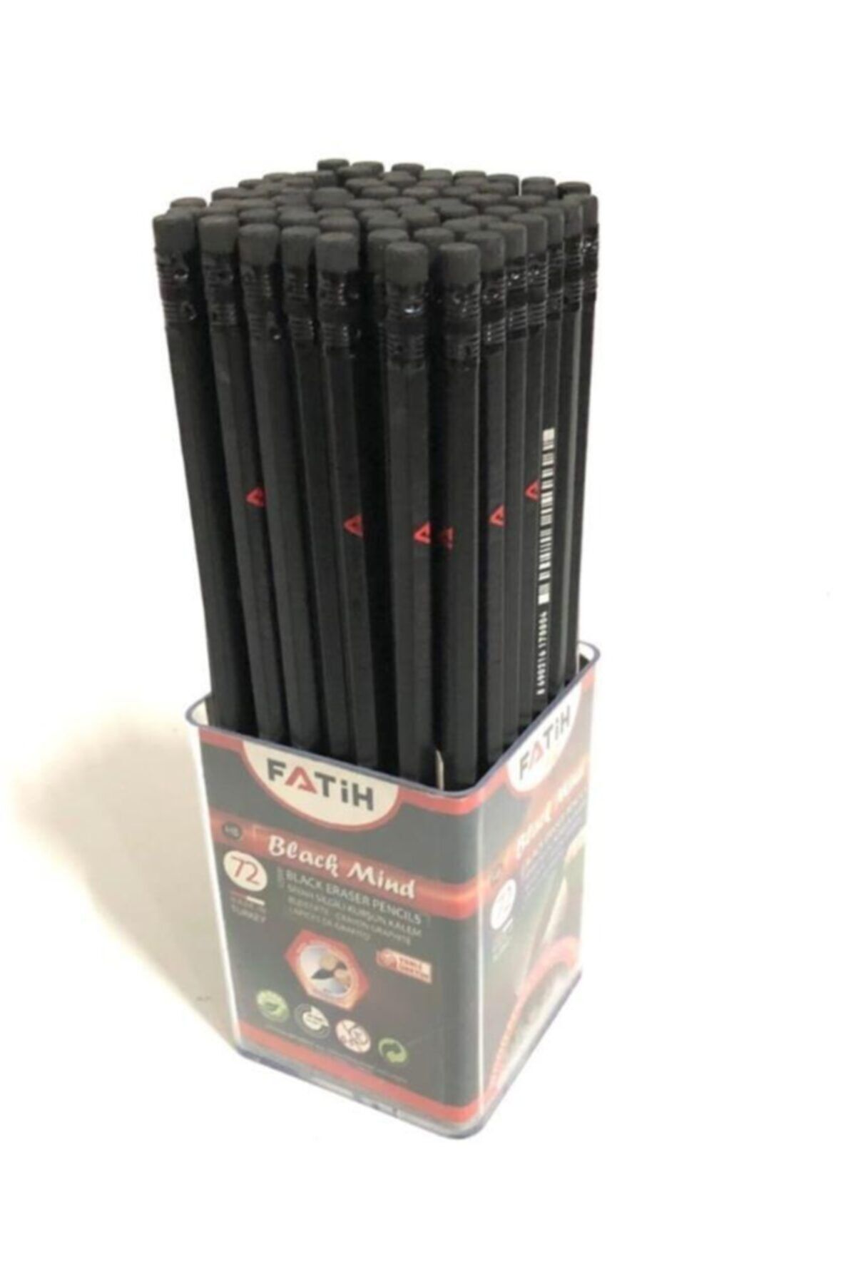 Fatih Kurşun Kalem Siyah Lata Silgili Black Mind 17000 (72 Li Paket)