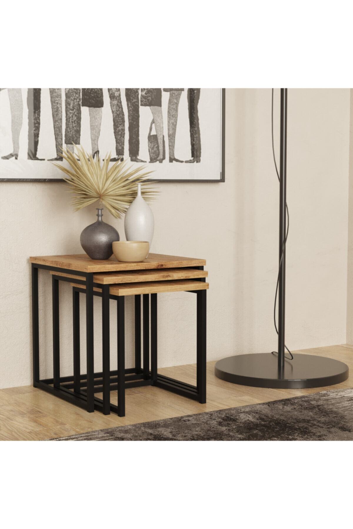 Yurudesign Voyage 3'lü Metal Zigon Sehpa Vg7-a