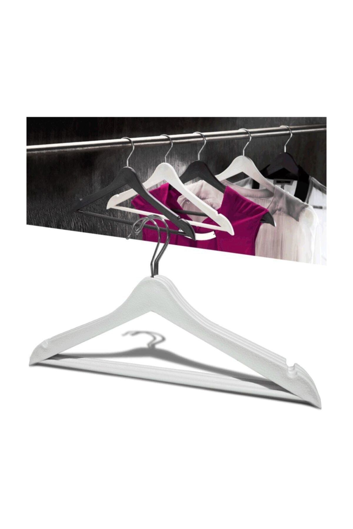 Planet X Ahşap Görünümlü 24 Adet Askı Beyaz