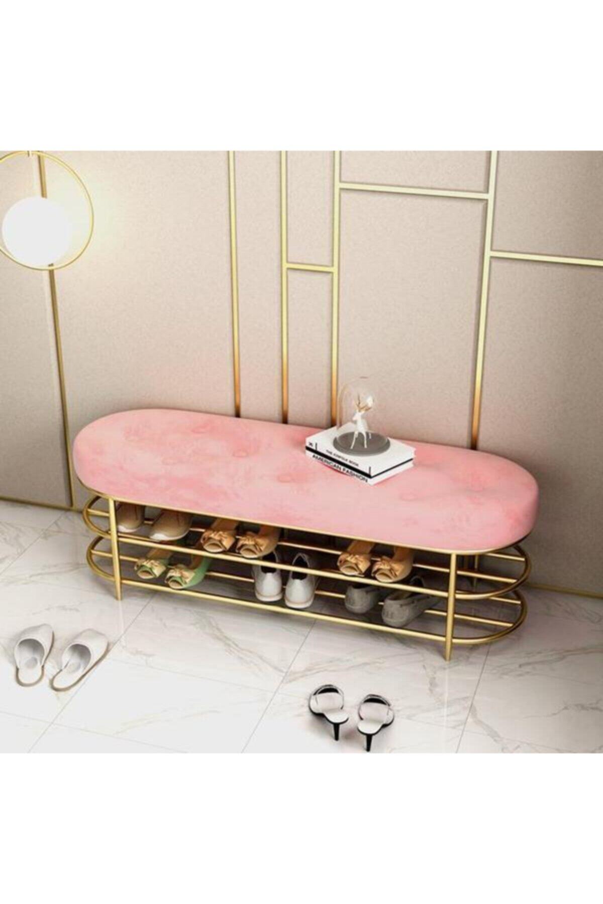 arge aydınlatma Metal Ayak Kapitone Puf Bench Modeli