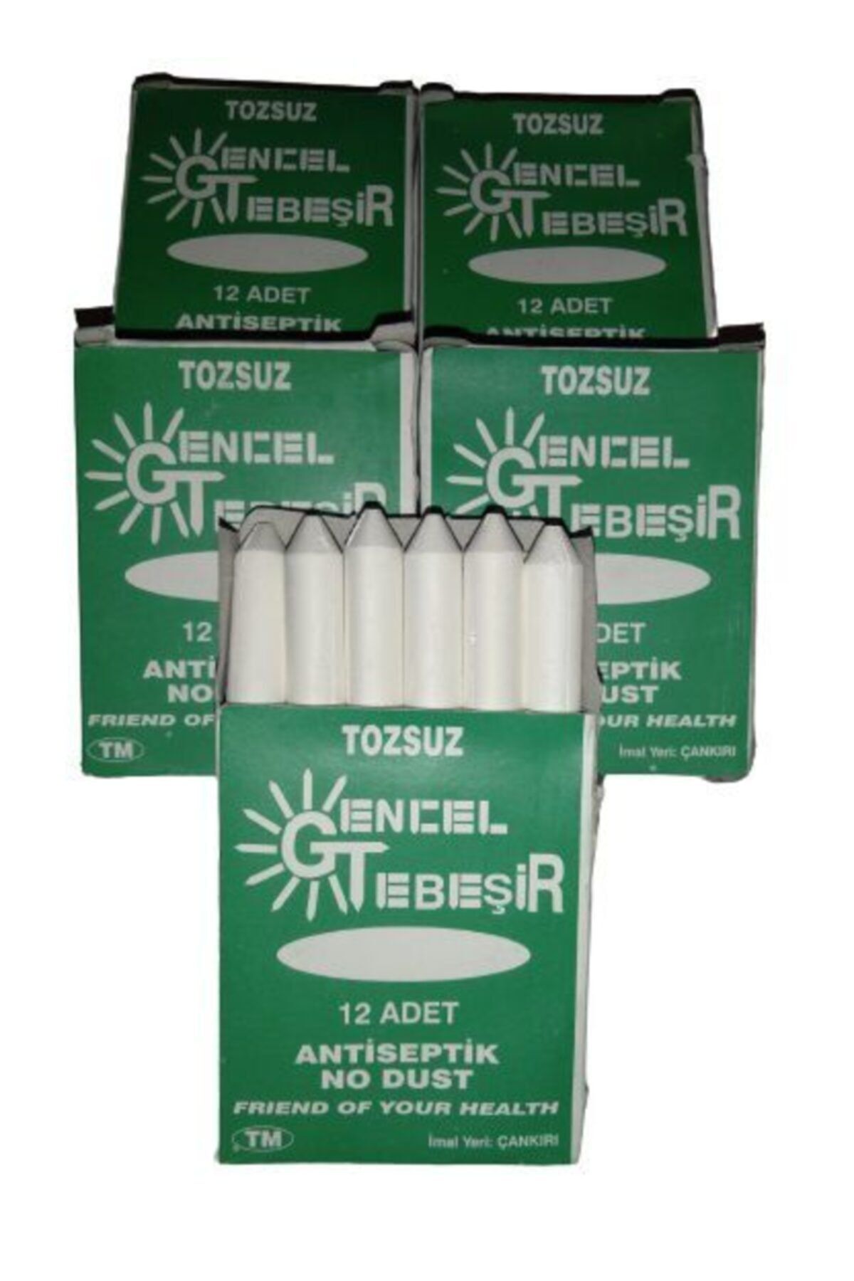 Gencel Beyaz Tozsuz Tebeşir 12 Li ( 5 Paket )
