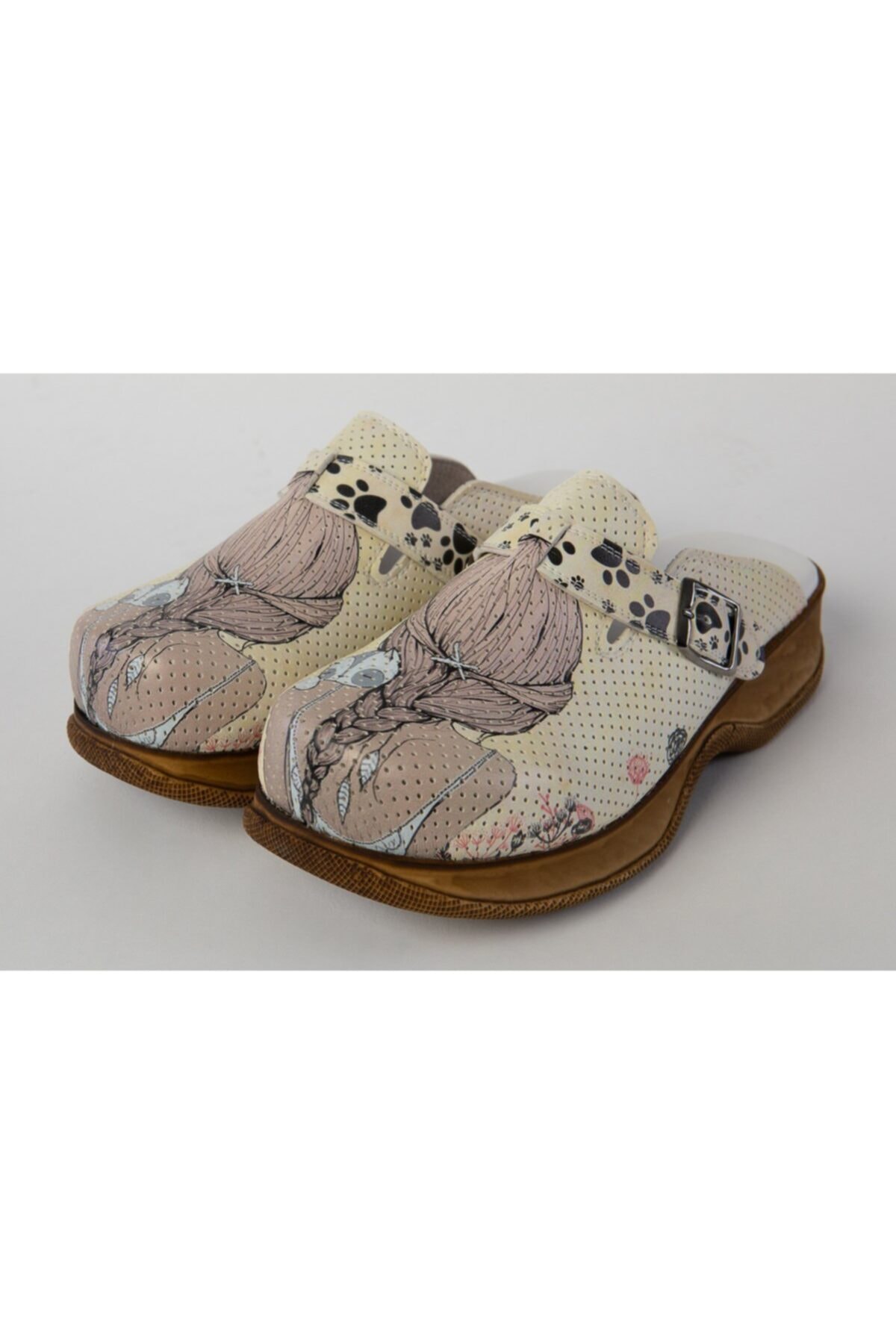 Owlet Medikal Hemşire Terliği Örgü Desenli Koyu Taban Sabo Terlik