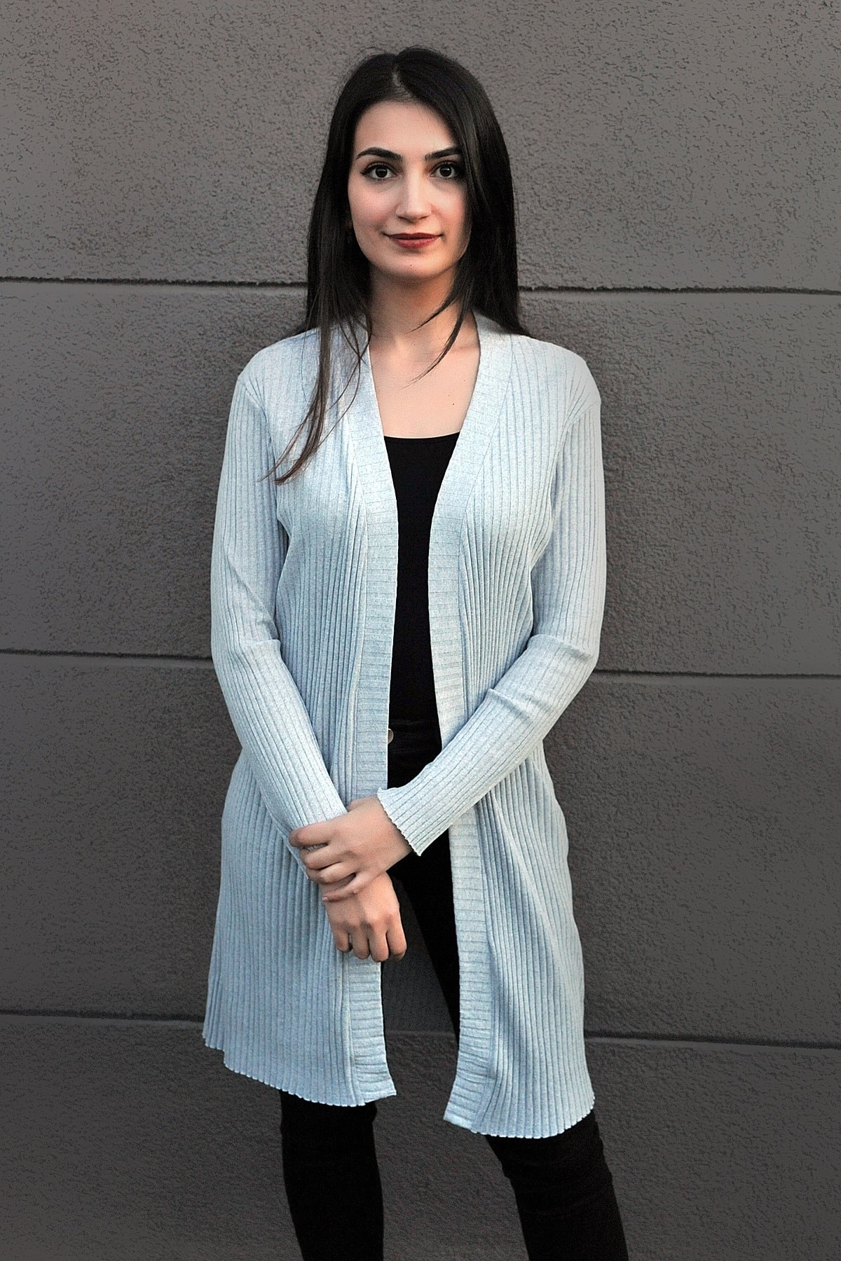 Zoze Tekstil Kaşkorse Gri Hırka