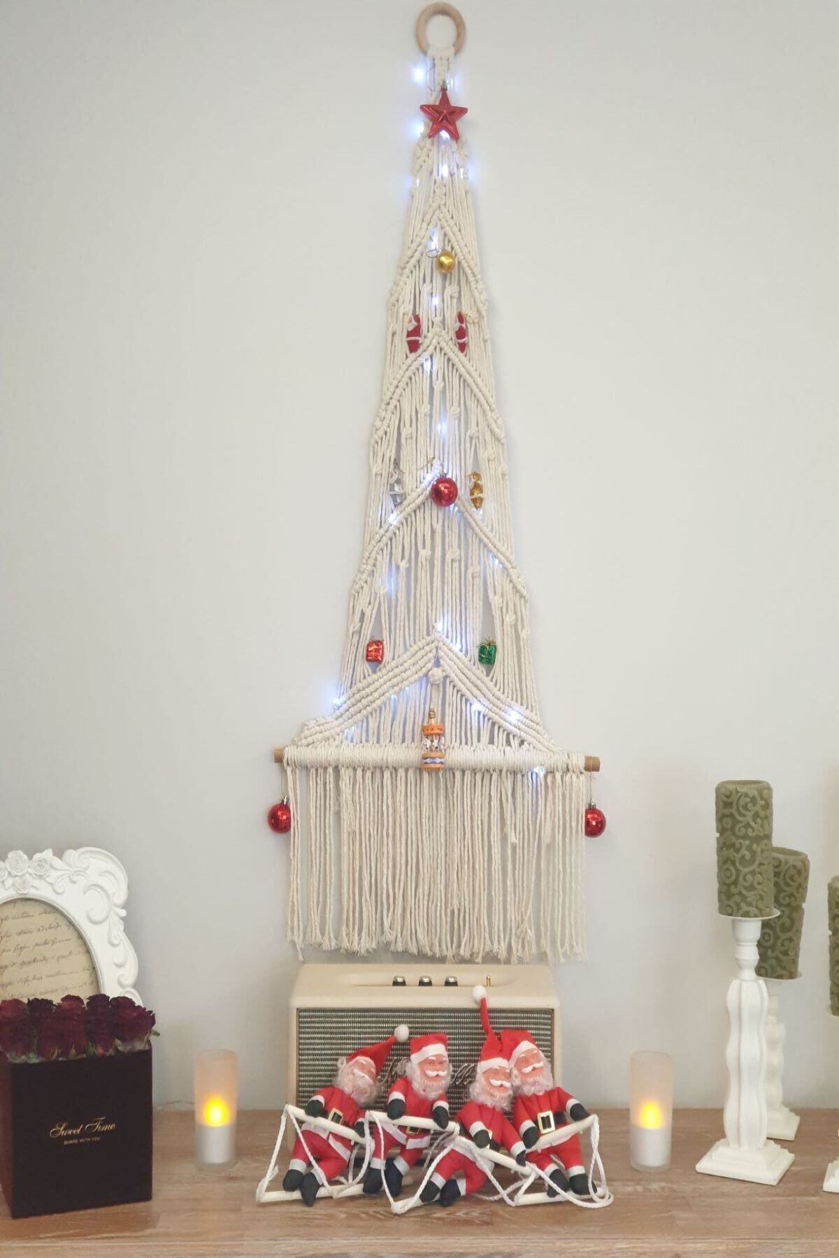 made up story Yılbaşı Ağacı / Işıklı / Makrome /yılbaşı Süsü /duvar Dekoru