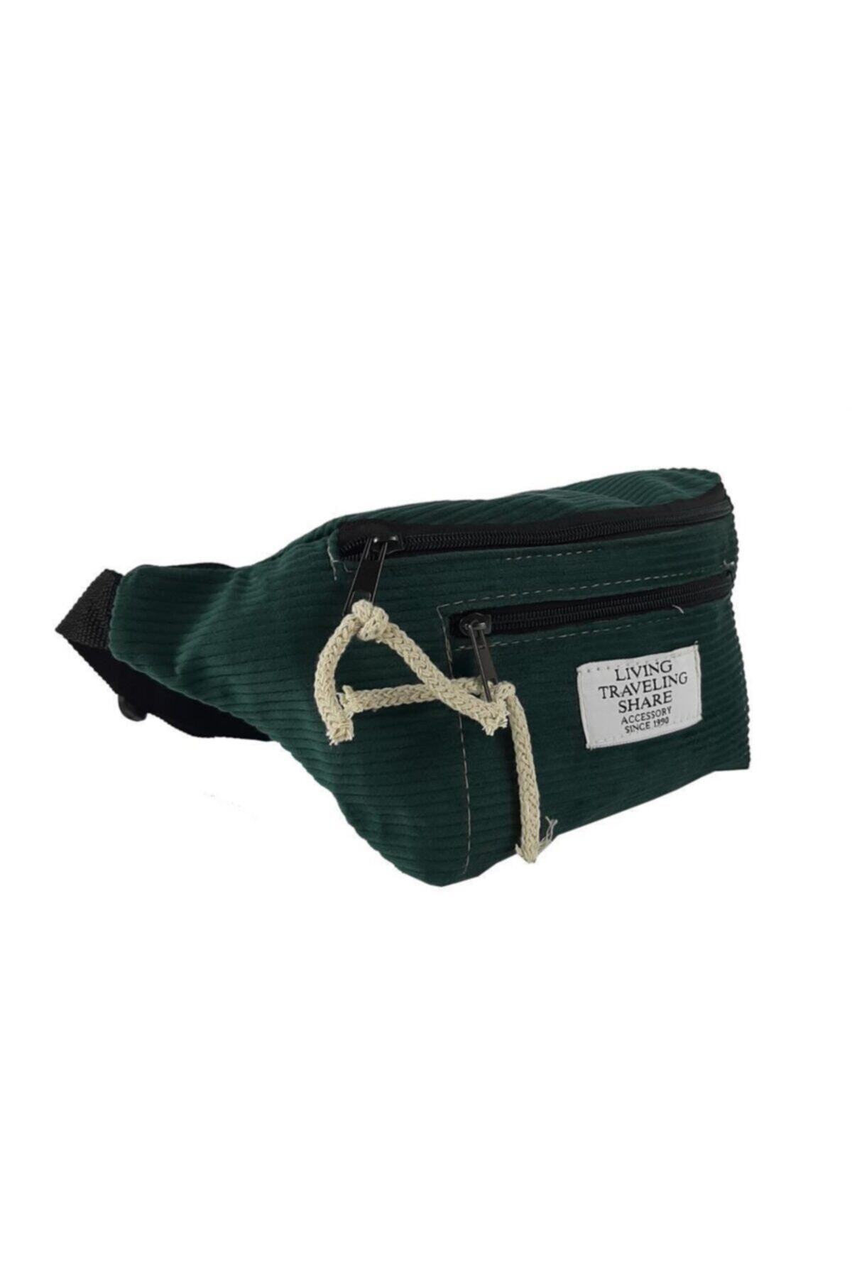 AmayButik Amay Yeşil Süet Kemerli Bel Çapraz Çantası
