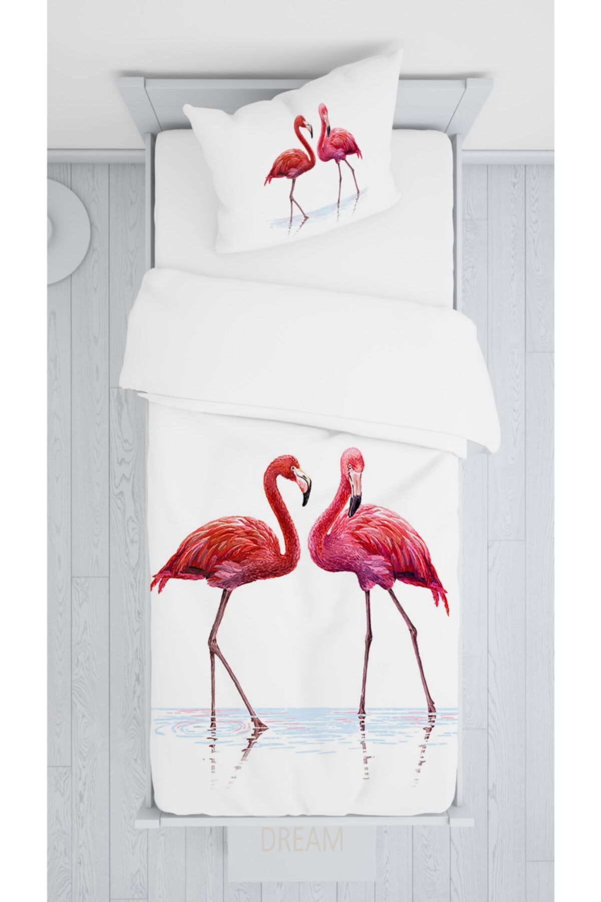 Consept Home Consepthome Hm-b113 Flamingo Desenli Sadece Yatak Örtüsü 140x220
