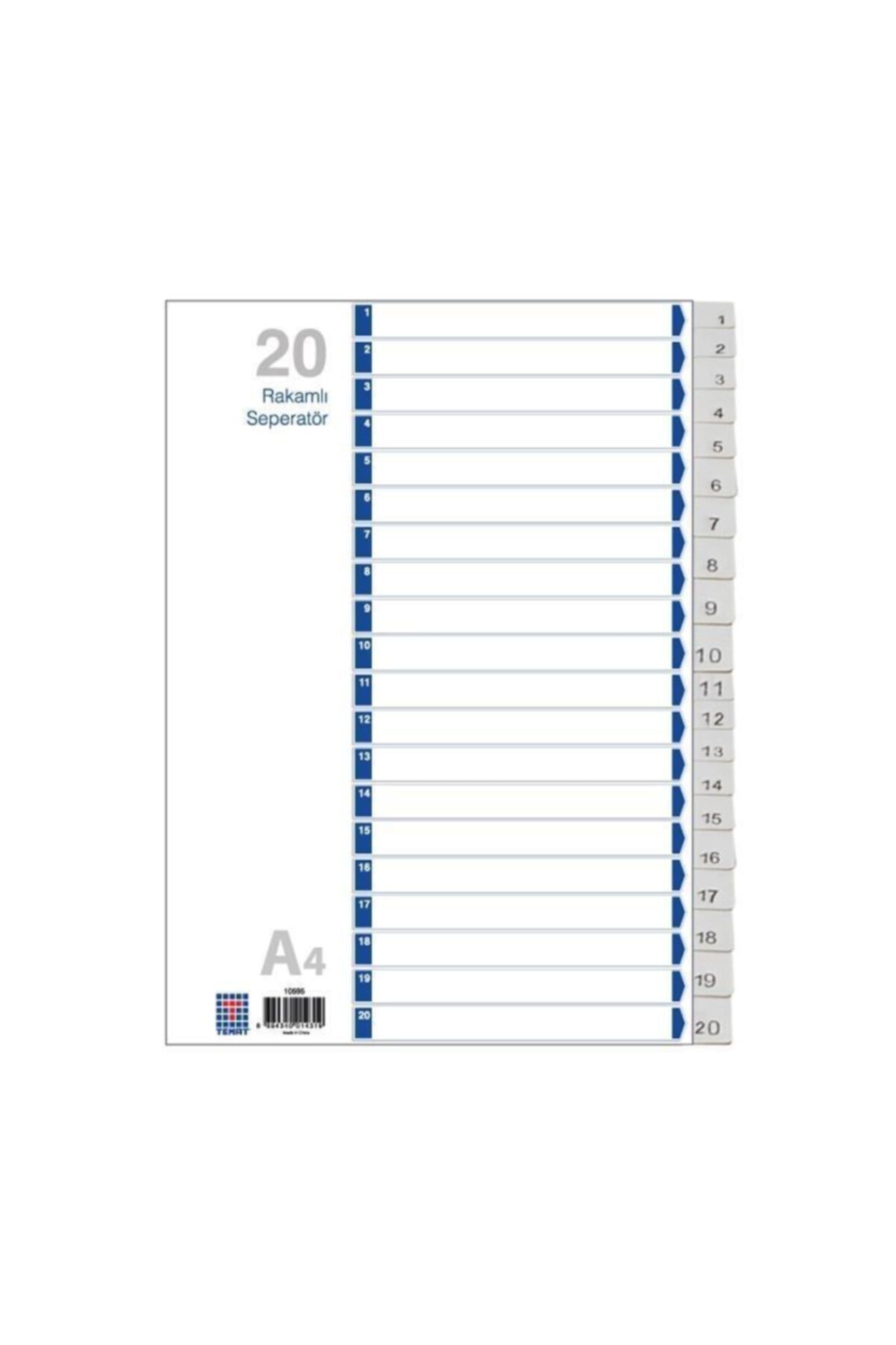 Temat Plastik Seperatör 1-20 Rakamlı 10595