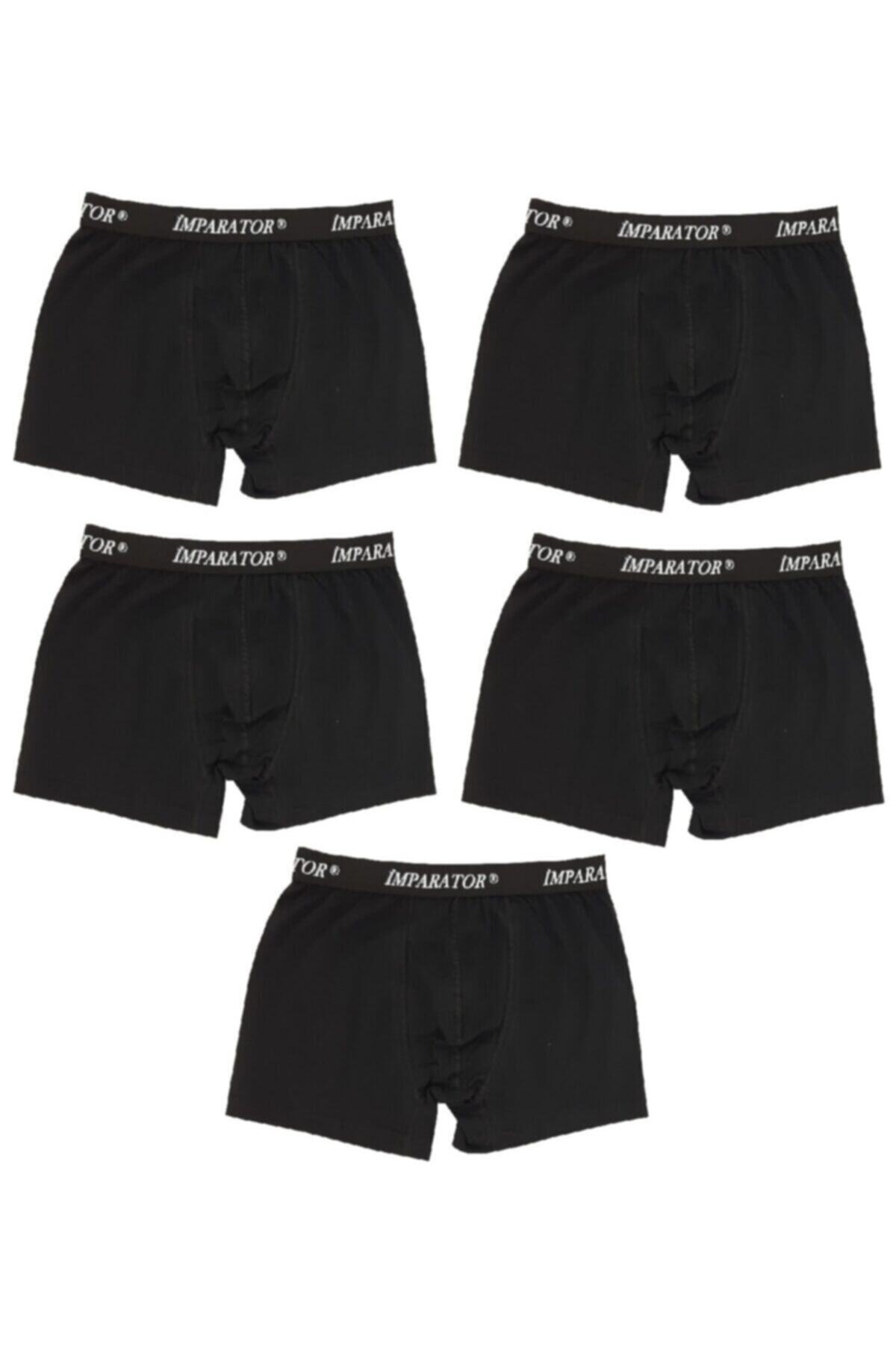 İmparator ERKEK PAMUK LİKRALI SİYAH BOXER 5'Lİ