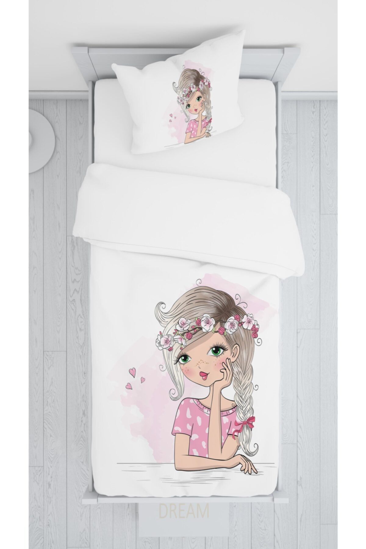 Consept Home Consepthome Hm-b9 Sevimli Pembe Kız Sadece Yatak Örtüsü 140x220