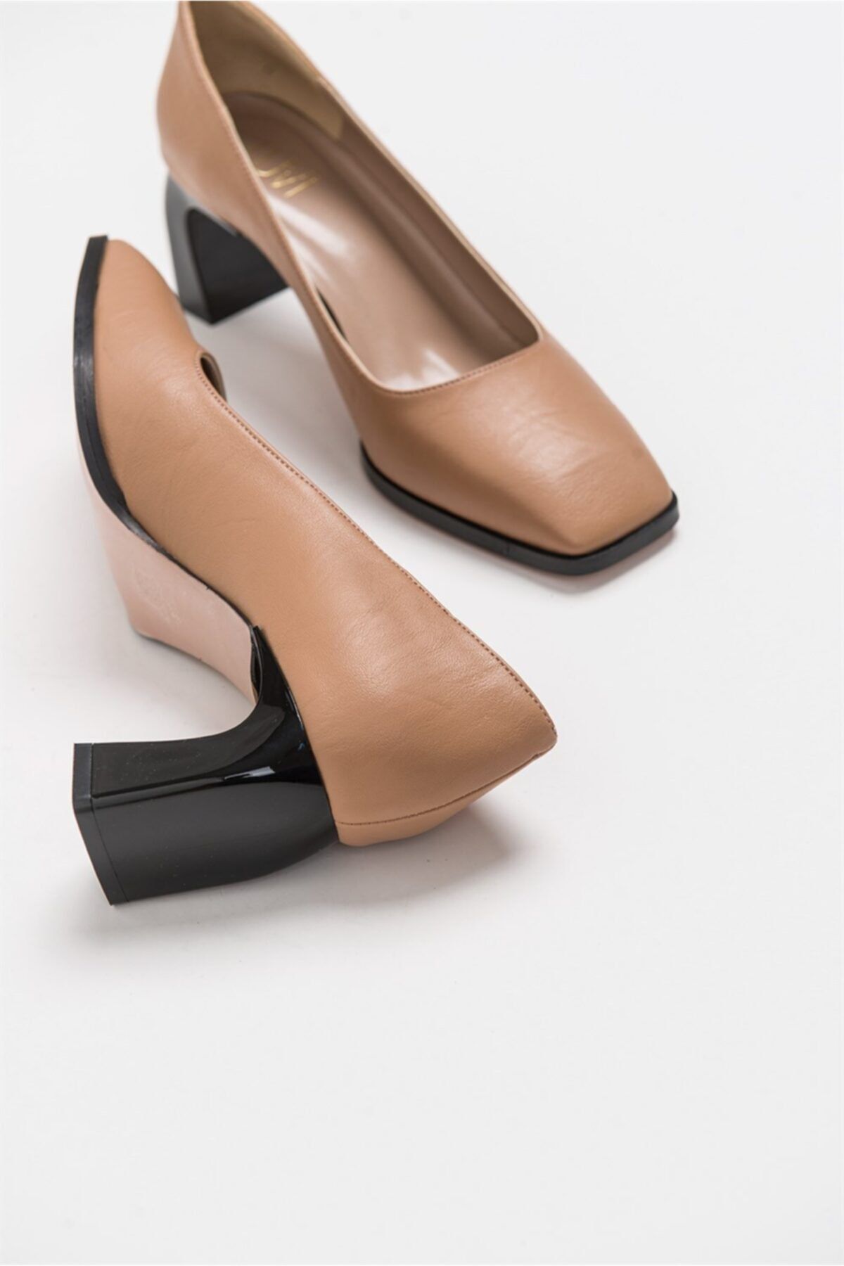 LuviShoes 473 Camel Topuklu Kadın Ayakkabı
