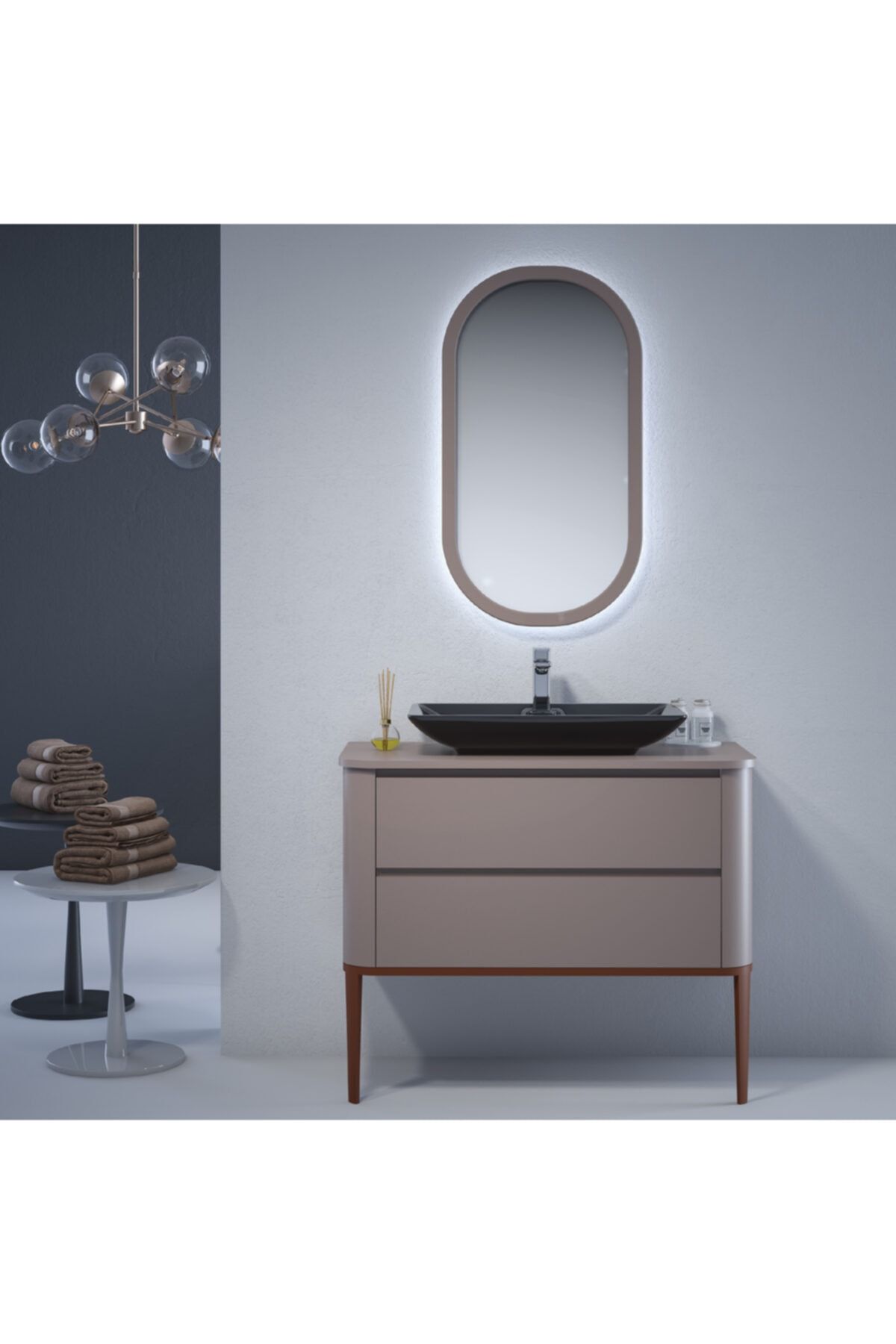 ALFİERE BAGNO Dante 95 Cm Banyo Dolabı + Lavabo