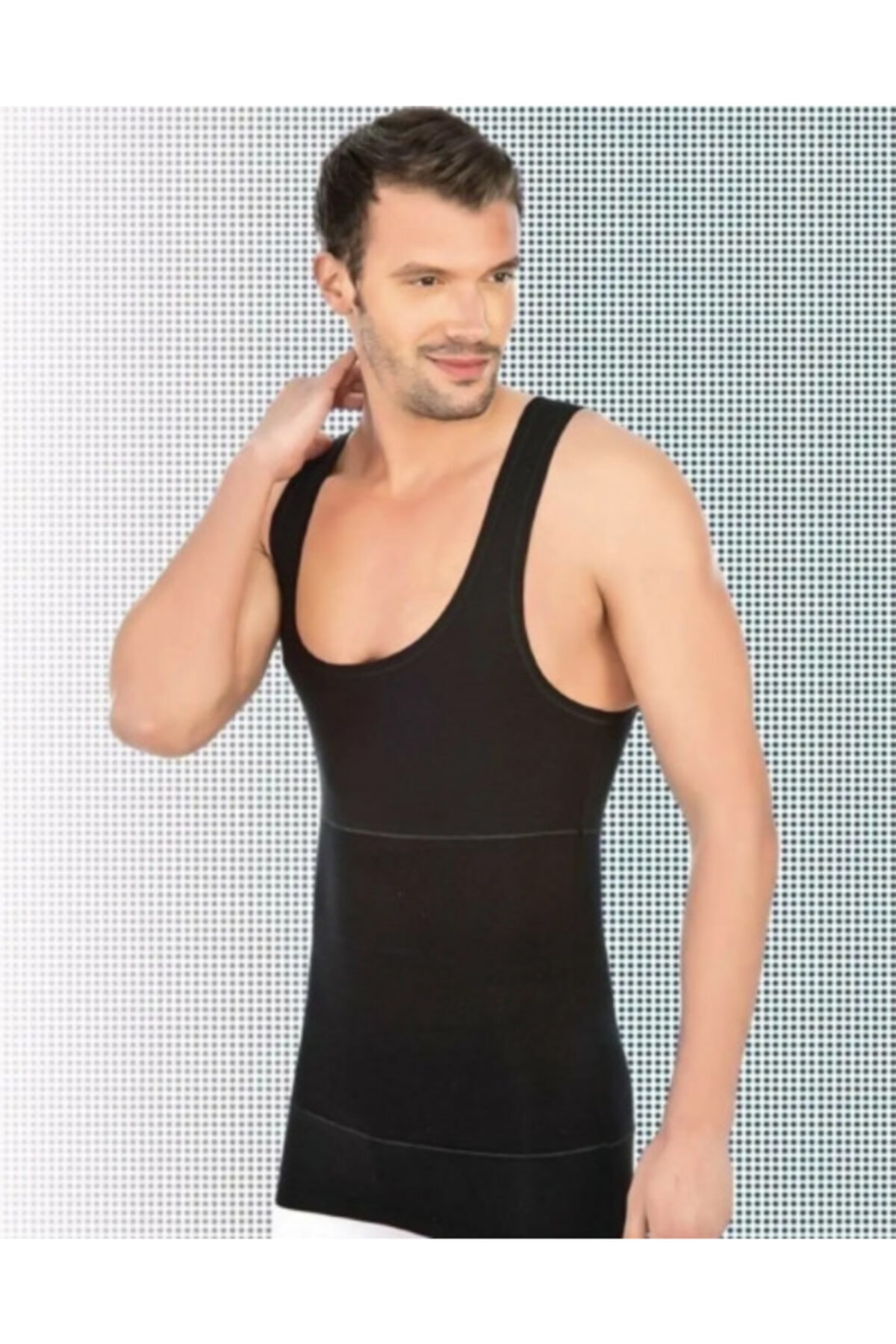 Imer Erkek Siyah Pamuklu Korse Atlet 511
