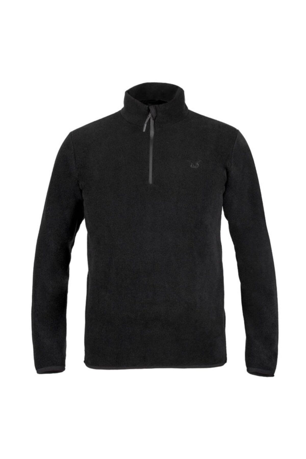 PUHU Yarım Fermuarlı Erkek Polar Ceket Siyah-xl