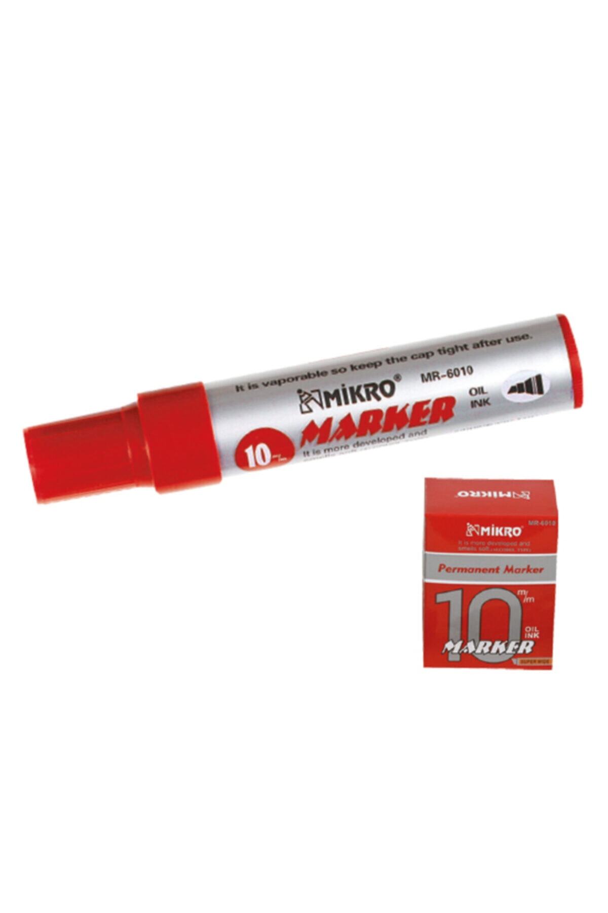 Mikro 6010 Markör Jumbo Permanent Kalem 10 Mm Kırmızı (12 Li Kutu)