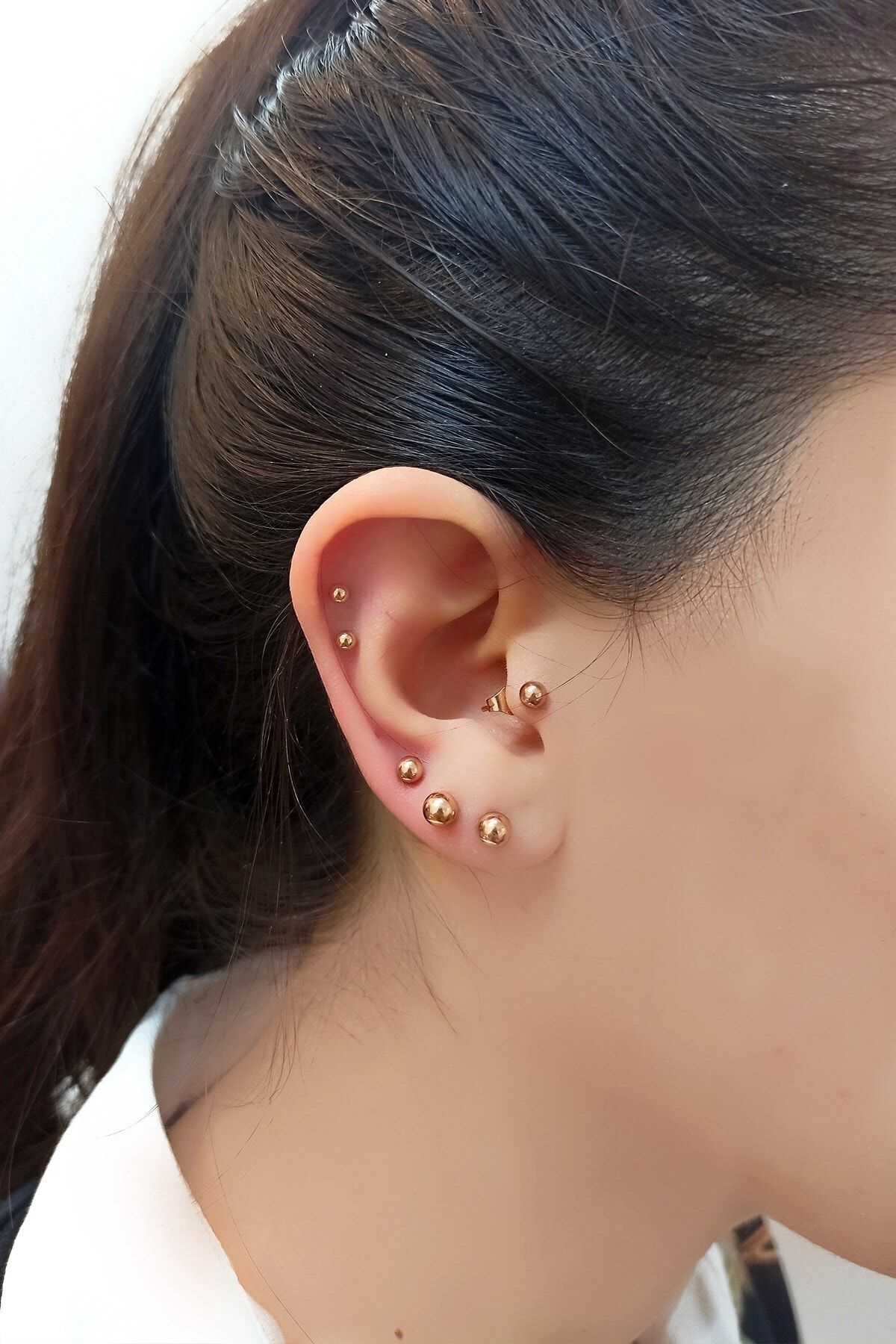 Çlk Accessories Çelik 6 Lı Top Çoklu Kombin Küpe Trküpe3511 B34003