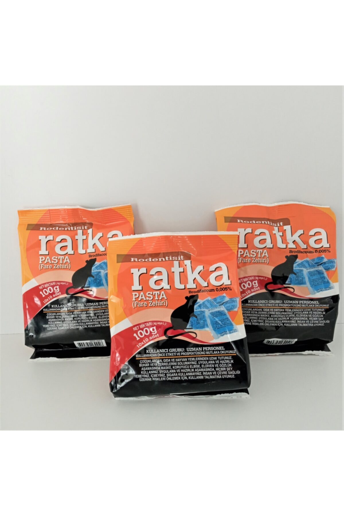 Doğalsan Tarım Ratka Fare Zehiri 3 Adet 100 Gr Fare Pastası Fare Ilacı Fare Zehri Ratka Fare Pastası