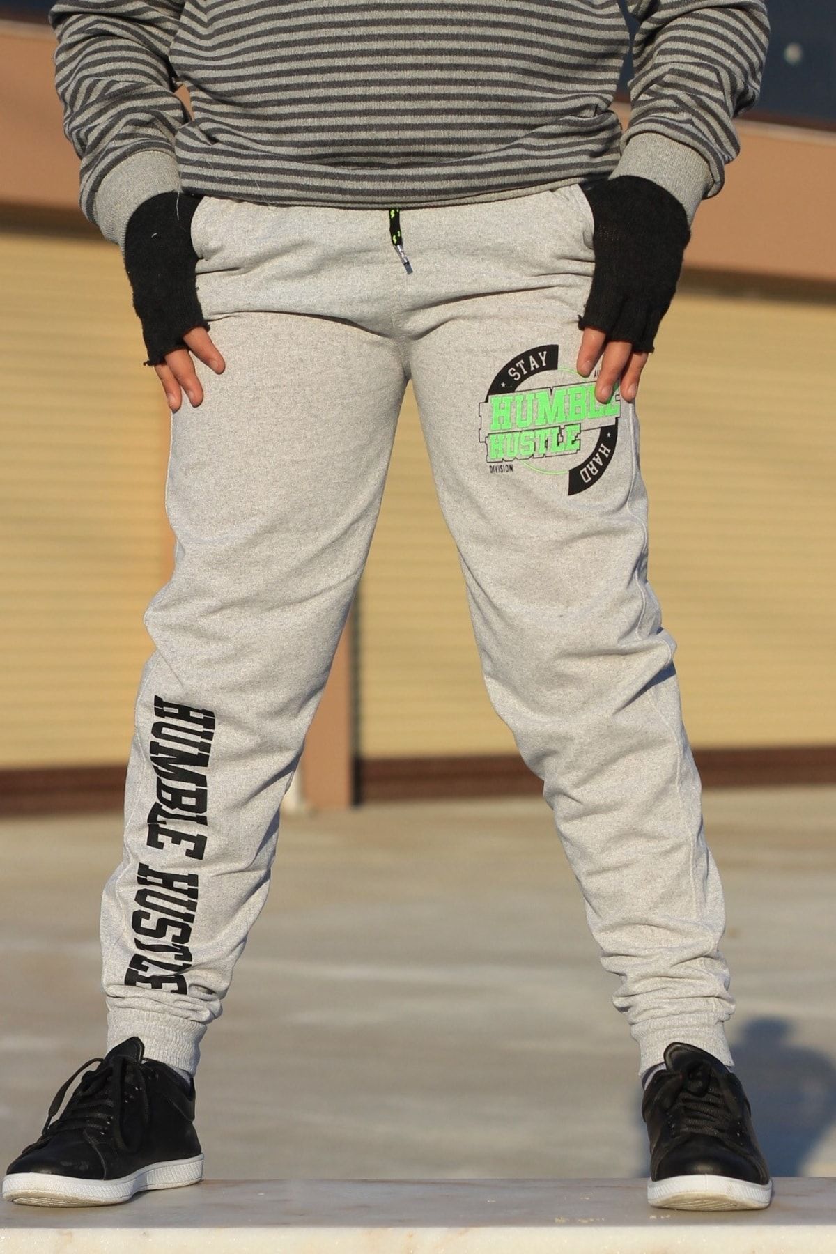 F LOR N Kids Hummblle Hustle Print Detailed Boys Sweatpants with