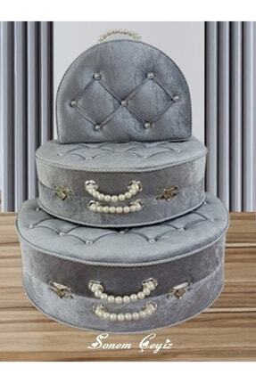 Söz Nişan Bohça Çanta Gelin Damat Çeyiz Sandık 3lü 0582g Image 0