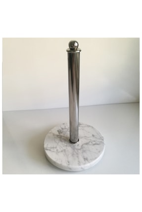 Mermer Kağıt Havluluk (BEYAZ- KROM KAPLAMA) : Çap 18 Cm - H: 30 Cm Image 0