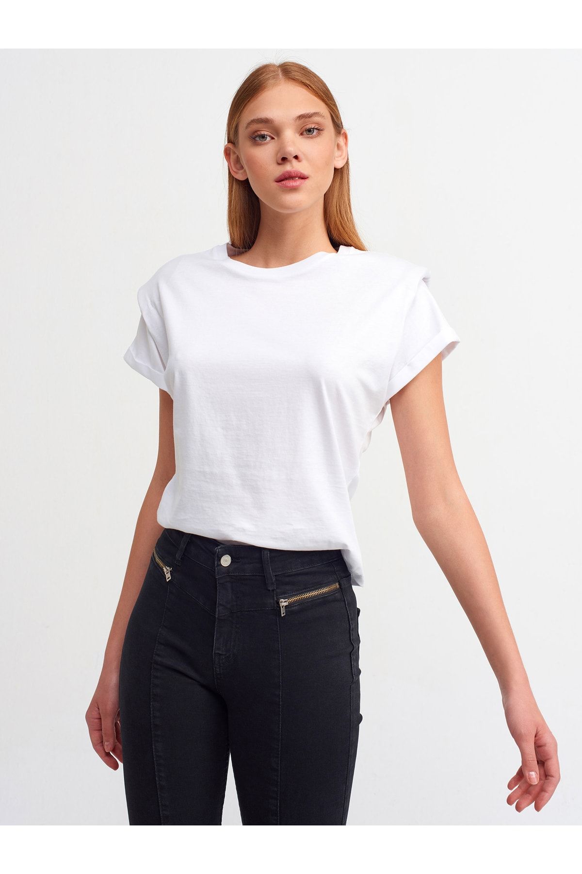 White t shirt sale with padded shoulders
