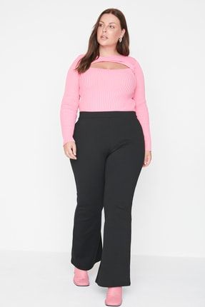 black stretchy work pants plus size