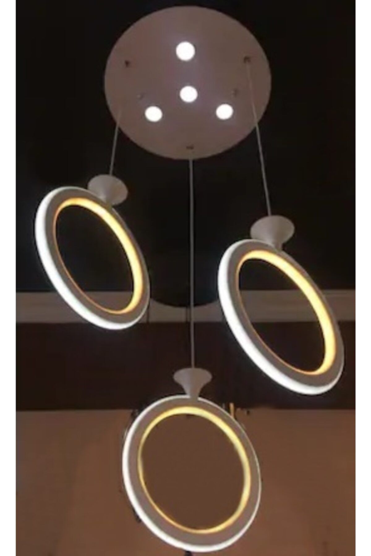 isiksan aydinlatma modern sarkit led avize uclu concept urun cift renk sari beyaz fiyati yorumlari trendyol
