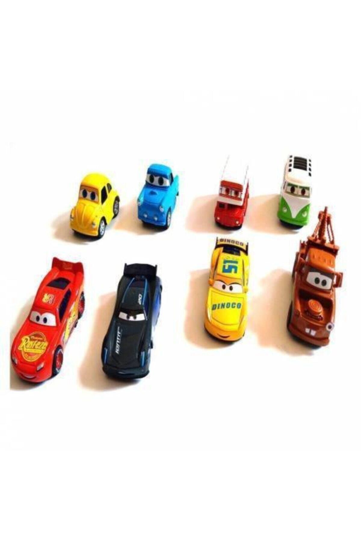 Cars  Şimşek Mcqueen Şimşek Mcqueen Jackson Storm Metal Arabalar 8'li Set