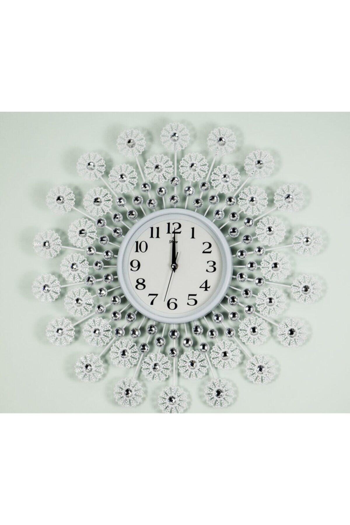 Galaxy Ayp 1140-b Çiçek Desenli Ferforje Duvar Saati (Dekoratif)