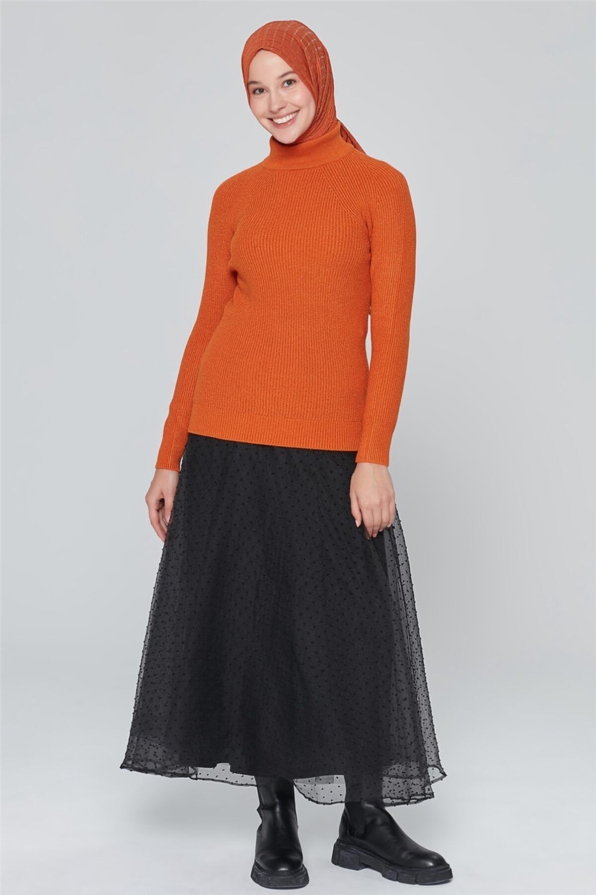 Armine Triko Bluz 20ka2013 Yanık Oranj