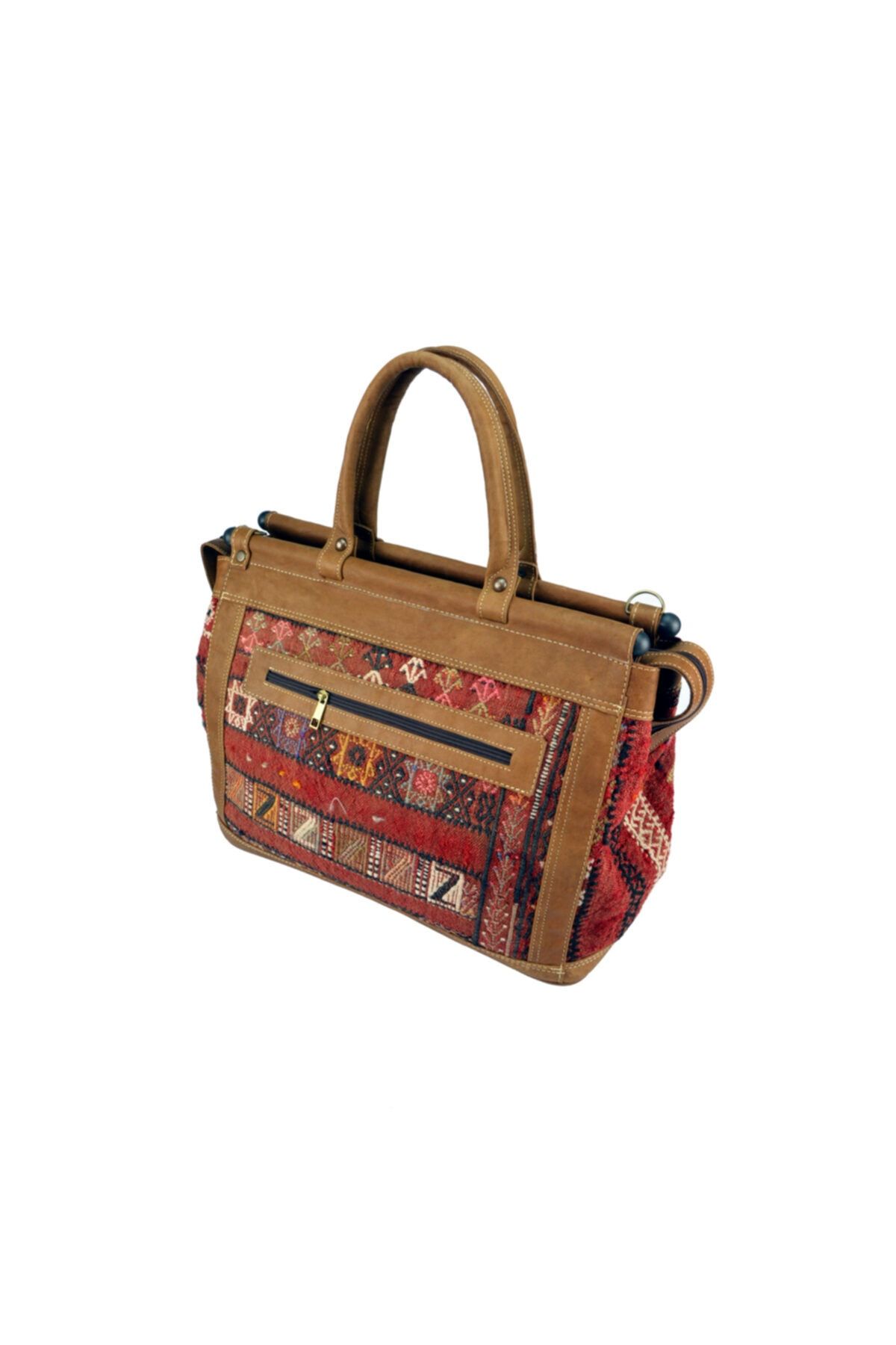 Zaves Kilim Seyahat Çantası,geometrik Desenli Vintage Çanta
